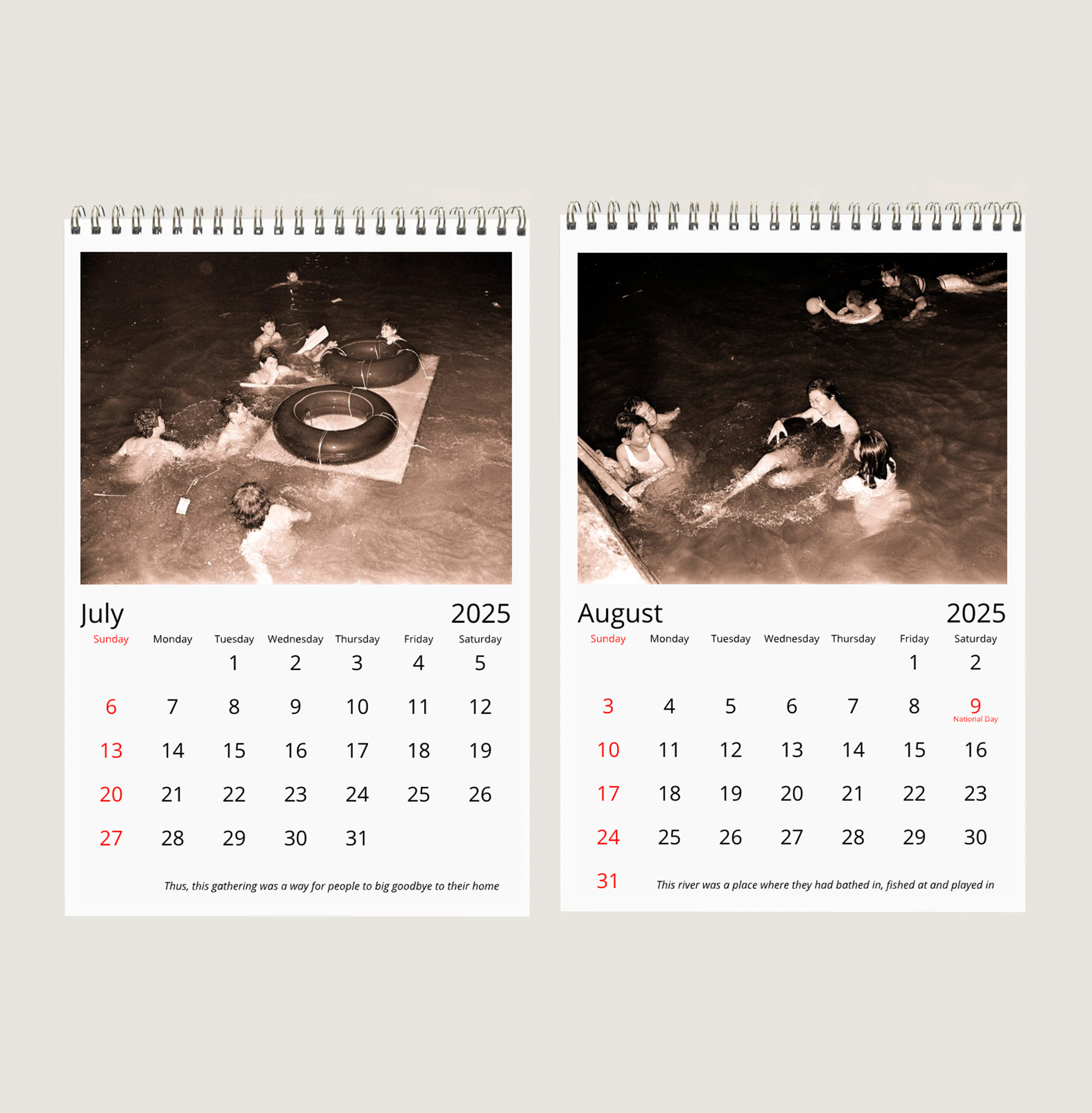 The Last Mid-Autumn Celebration at the Singapore River in 1983 in Sepia Calendar