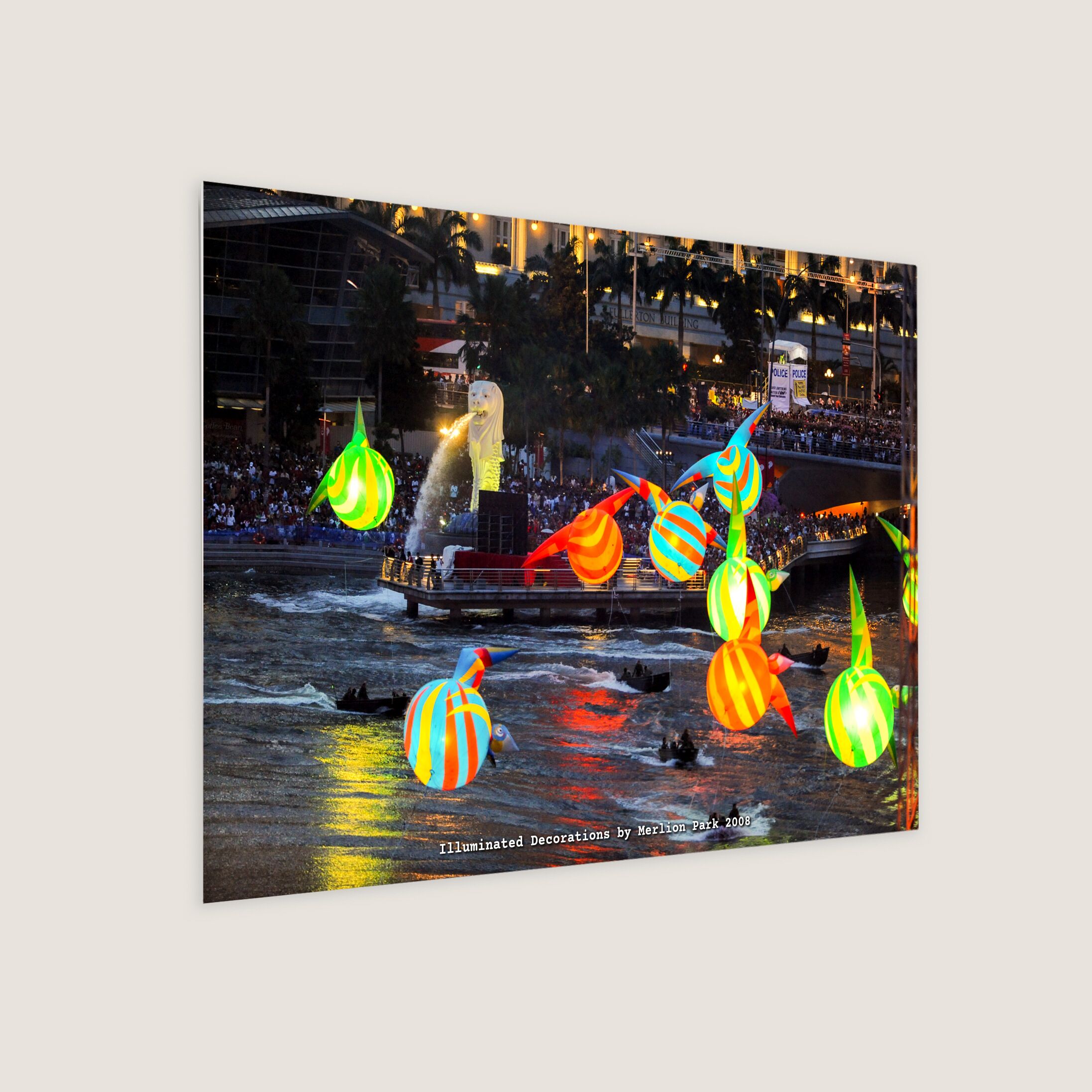 Illuminated Decorations by Merlion Park 2008 Metal Panel