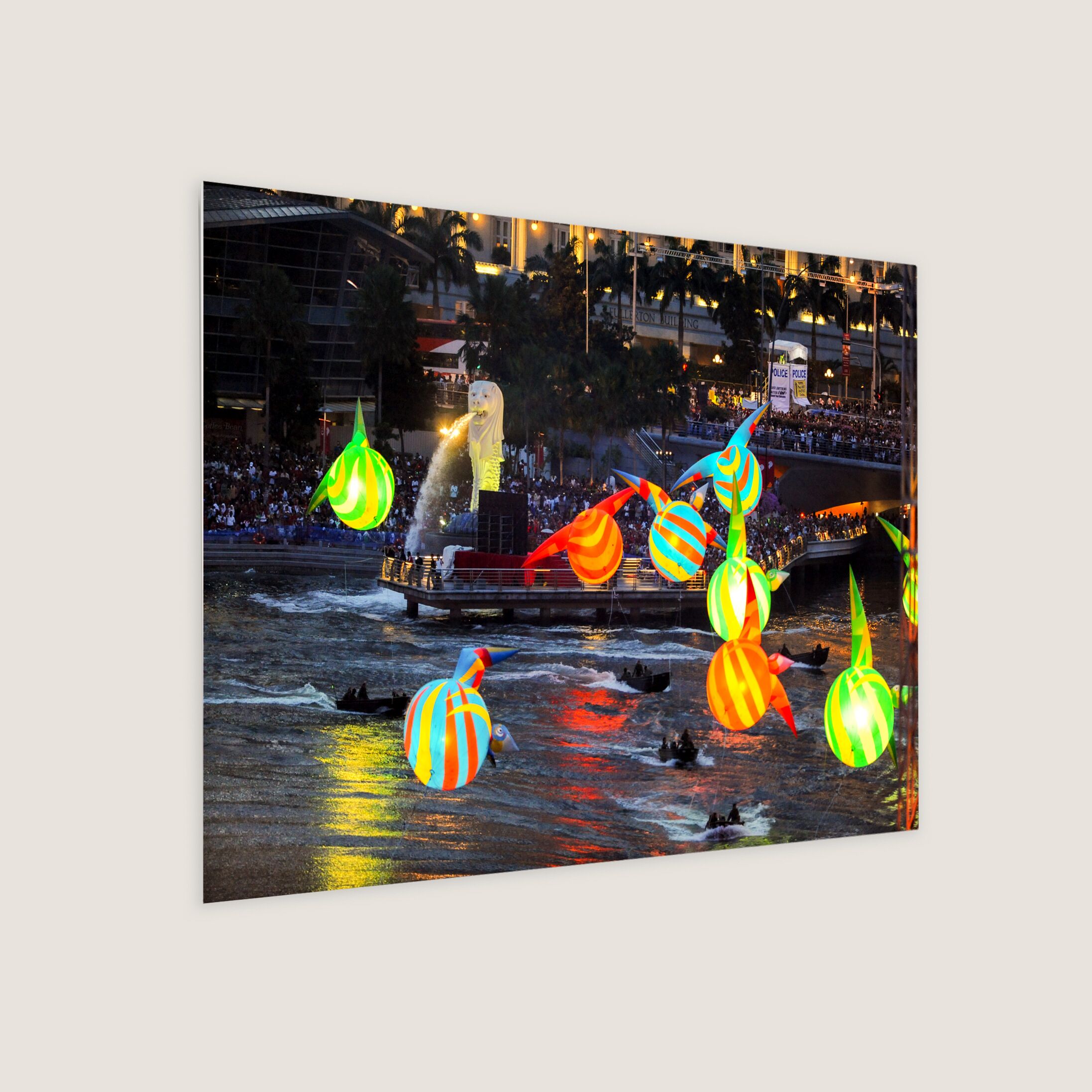 Illuminated Decorations by Merlion Park 2008 Metal Panel