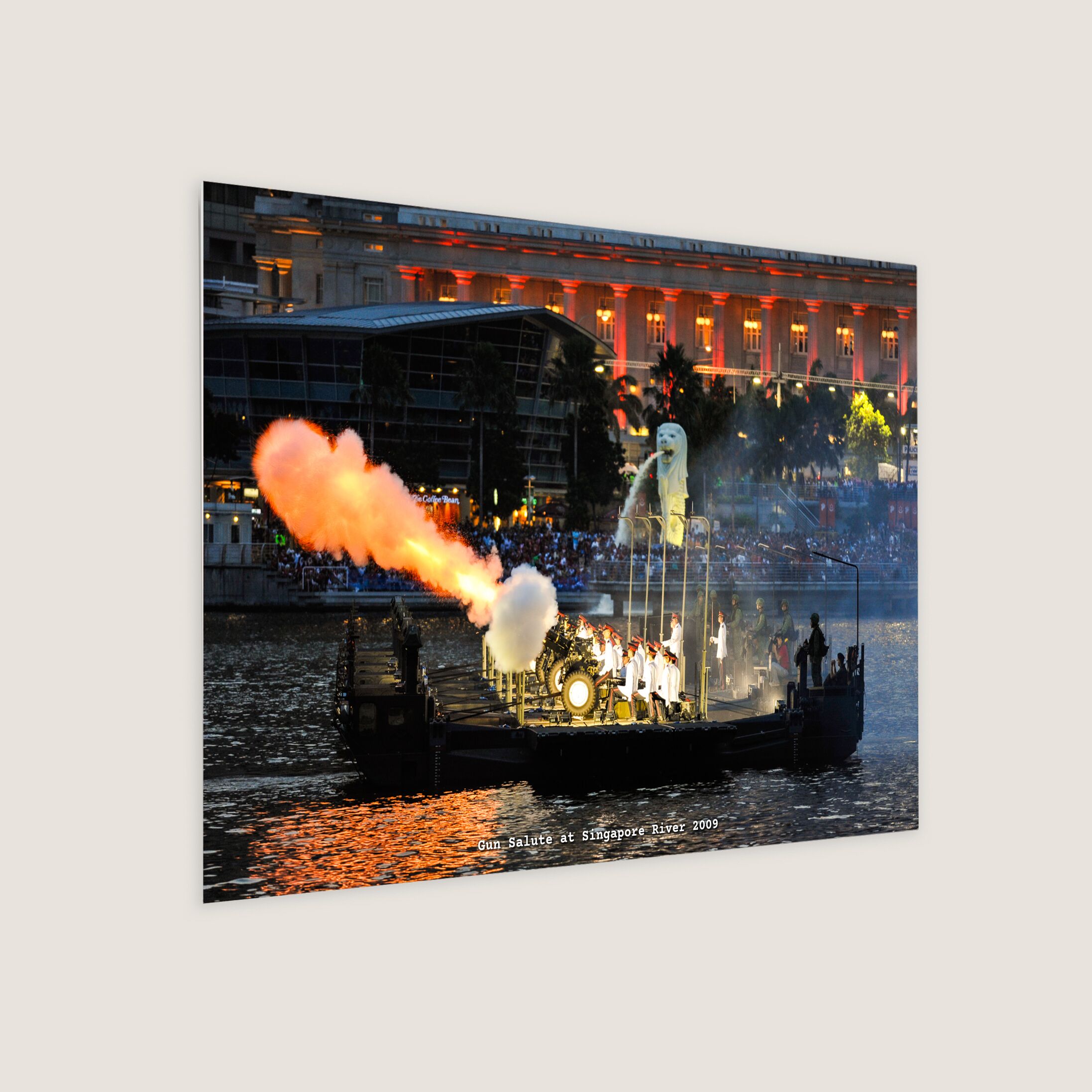 Gun Salute at Singapore River 2009 Metal Panel