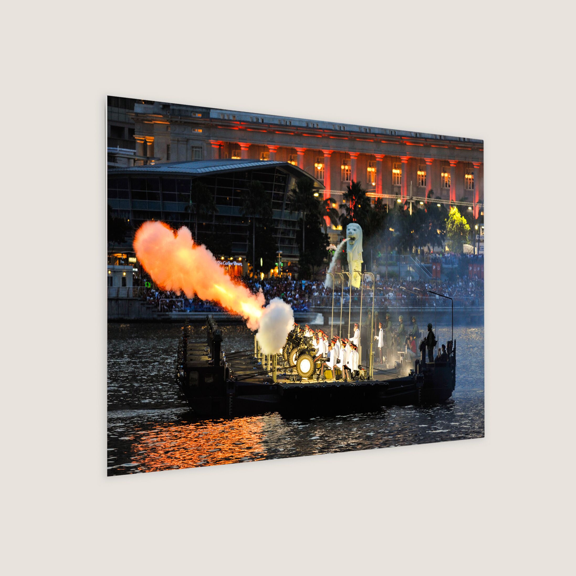 Gun Salute at Singapore River 2009 Metal Panel