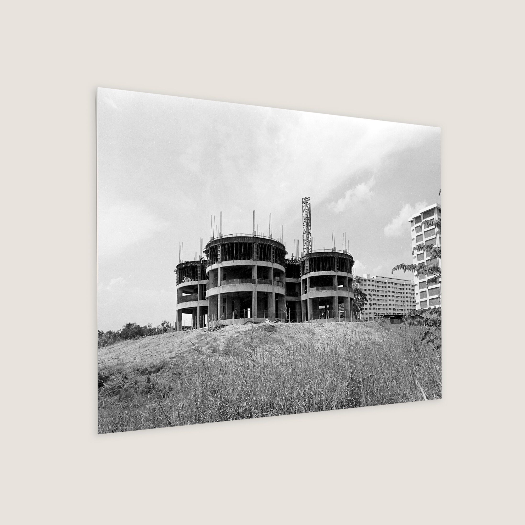 Ang Mo Kio Circular Block Under Construction 1979-My Sg Memories