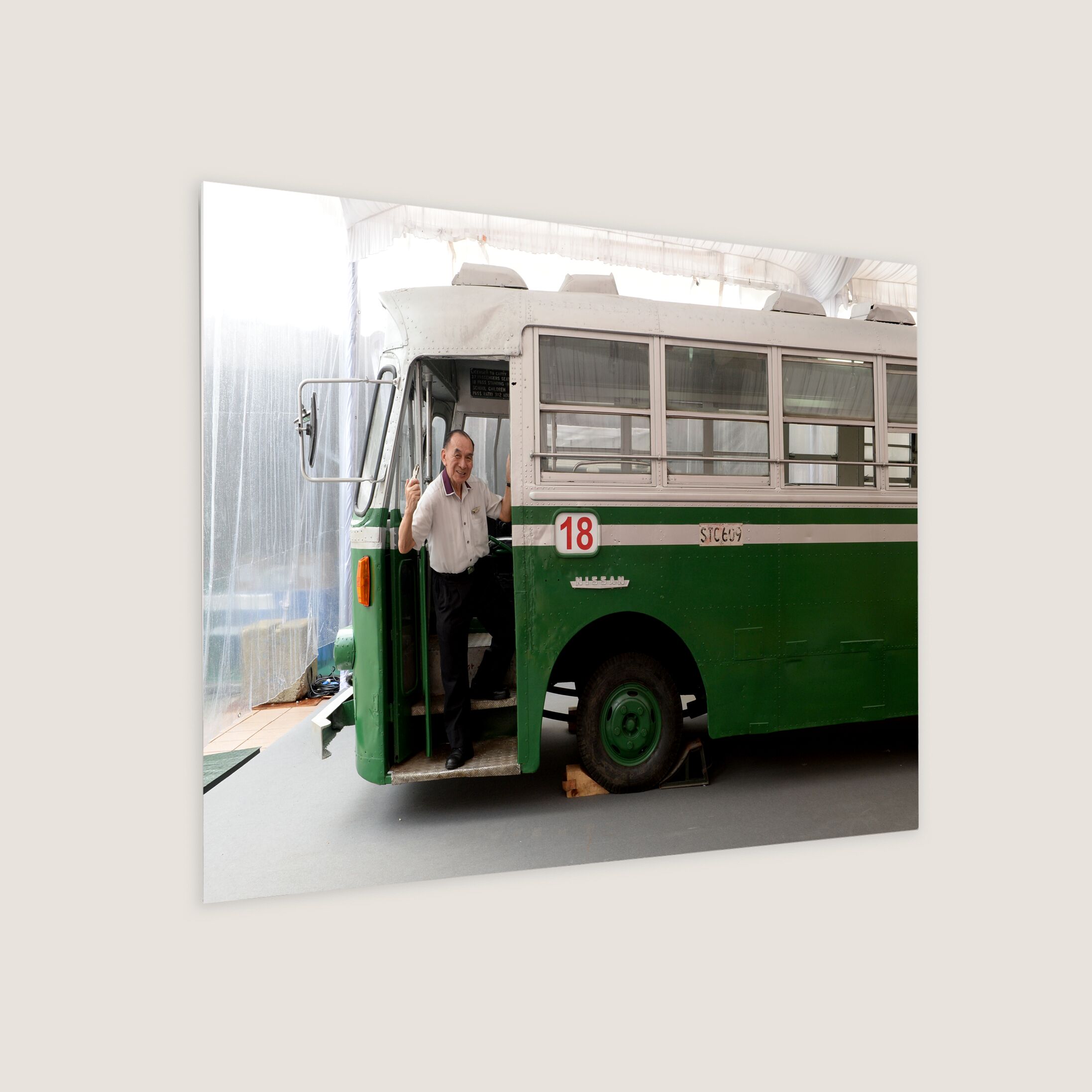 Bus Conductor Posing with a Vintage STC Bus 2016