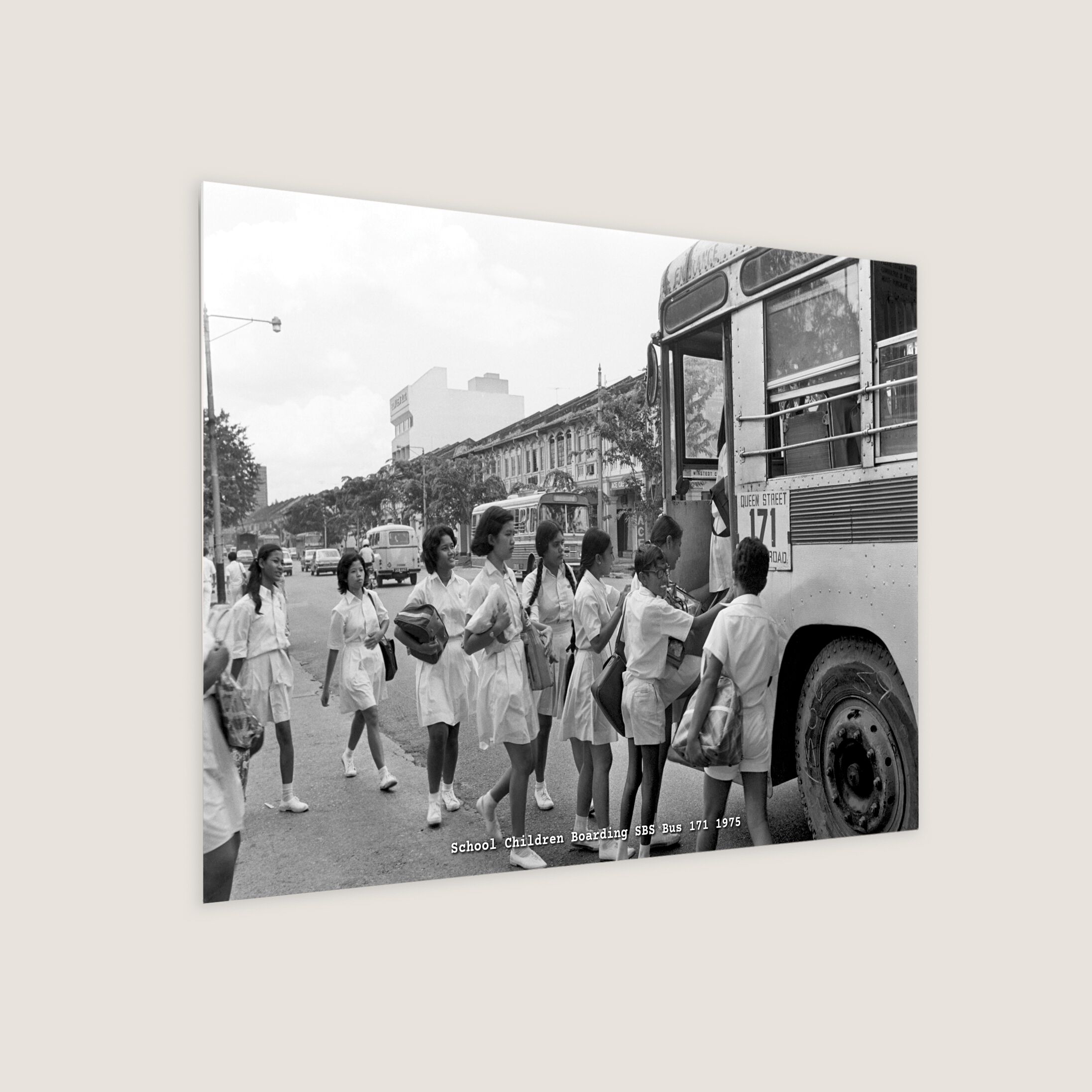 School Children Boarding SBS Bus 171 1975-My Sg Memories
