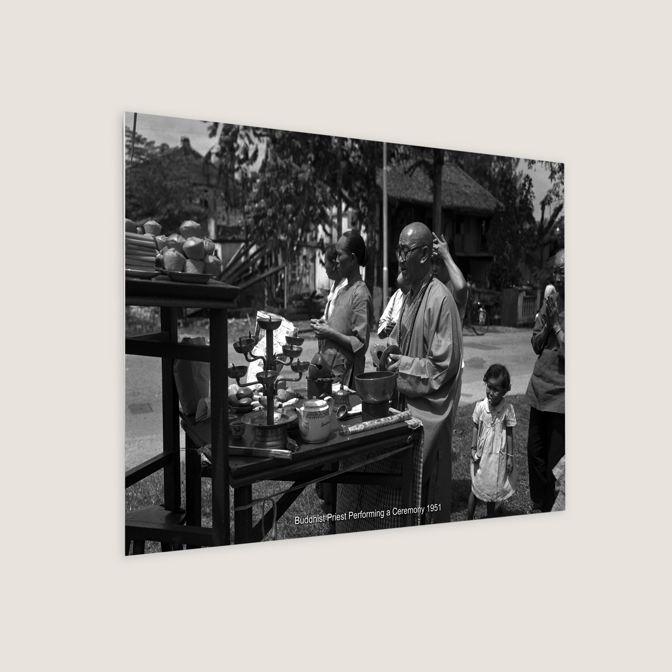 Buddhist Priest Performing a Ceremony 1951-My Sg Memories