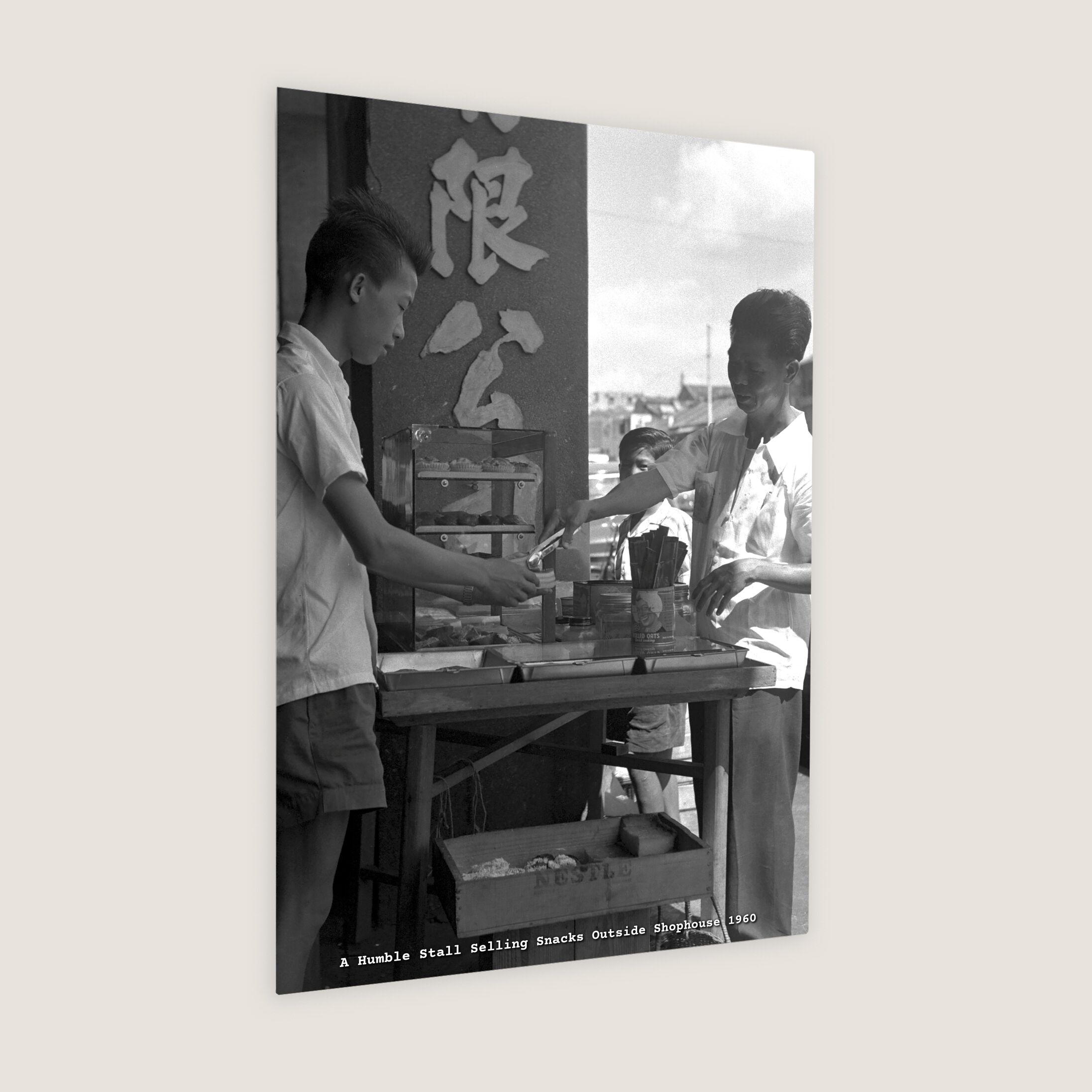 A Humble Stall Selling Snacks Outside Shophouse 1960