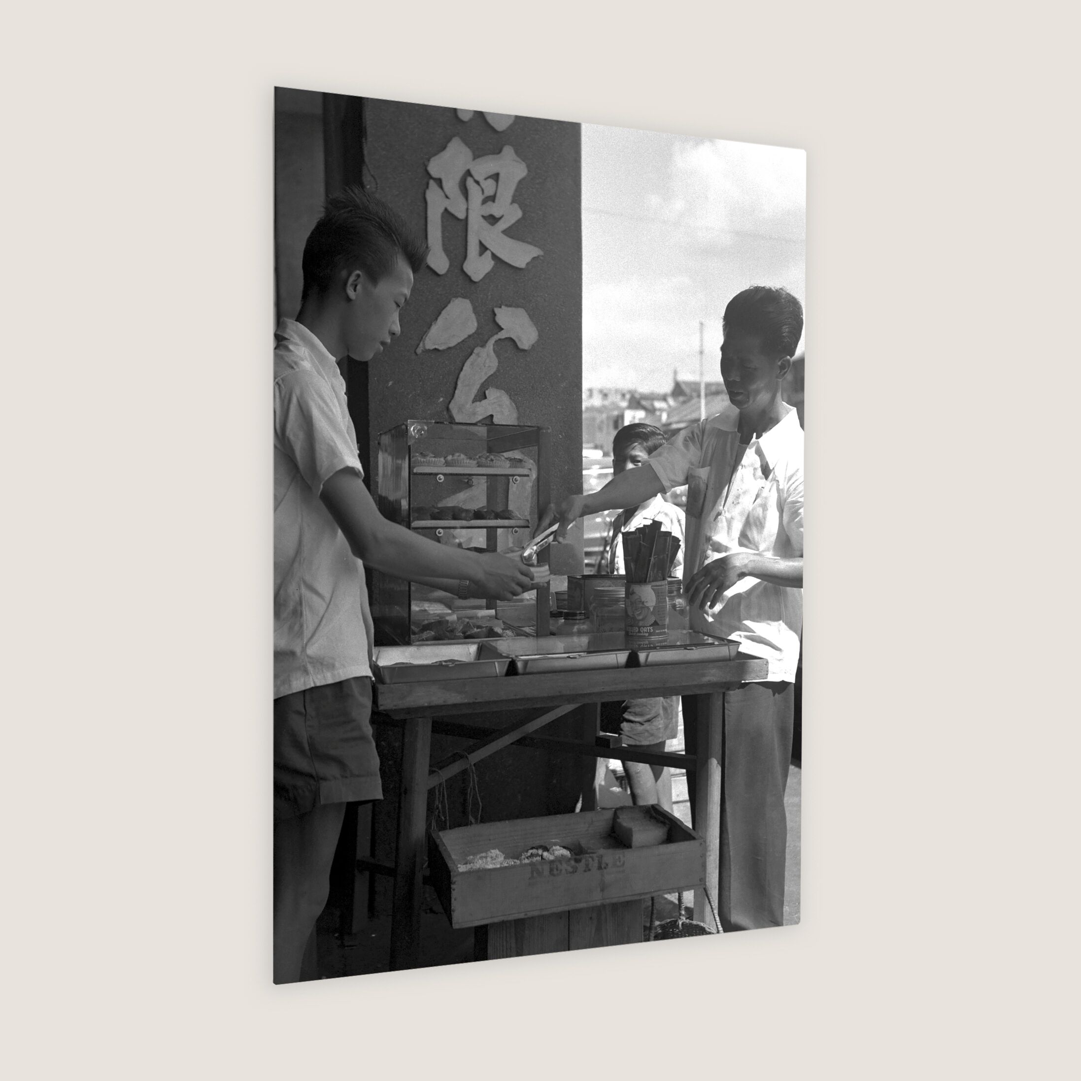 A Humble Stall Selling Snacks Outside Shophouse 1960