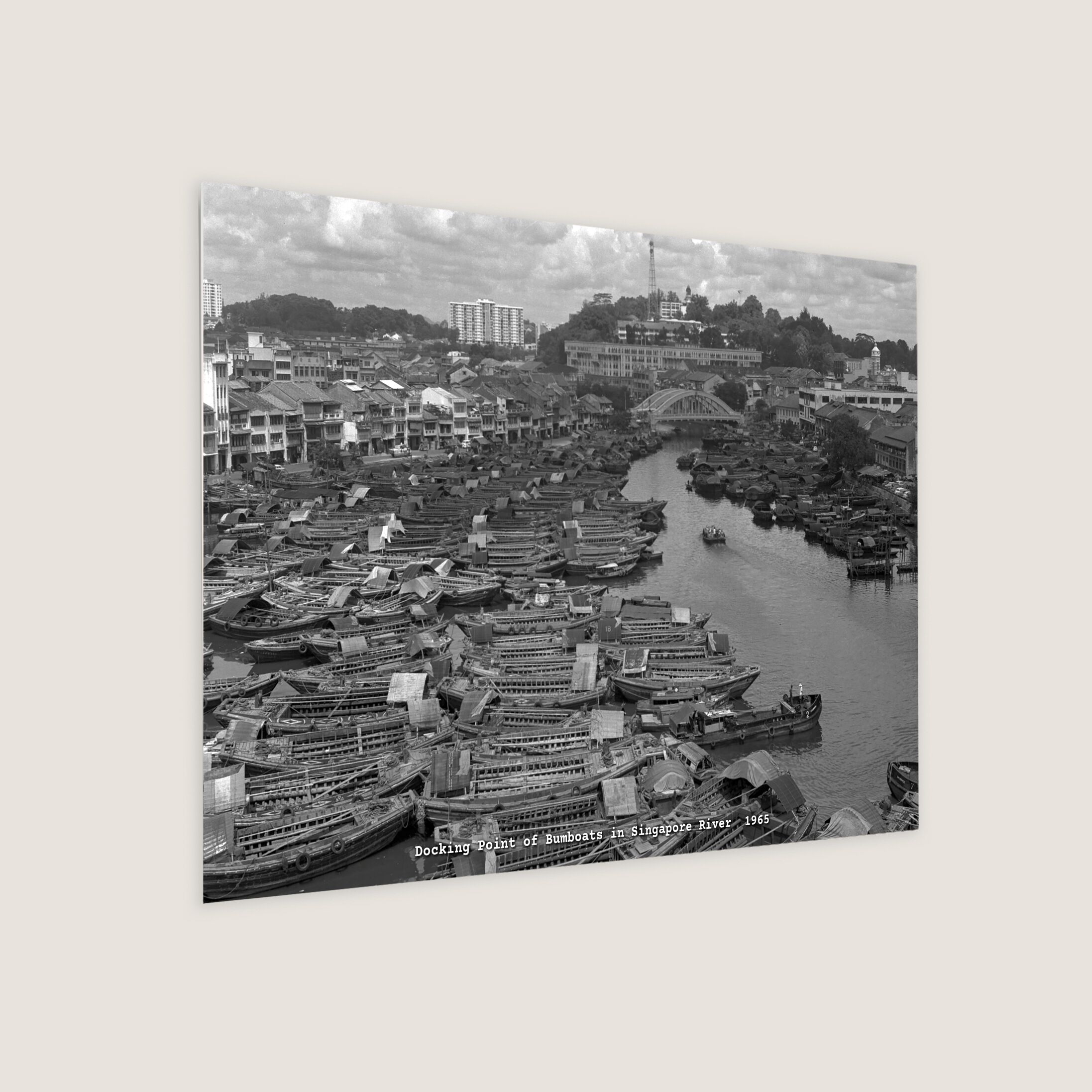 Docking Point of Bumboats in Singapore River 1965