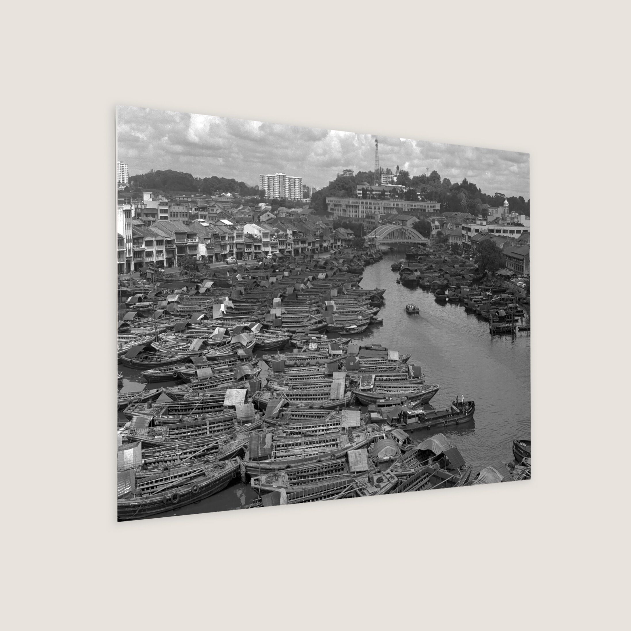 Docking Point of Bumboats in Singapore River 1965