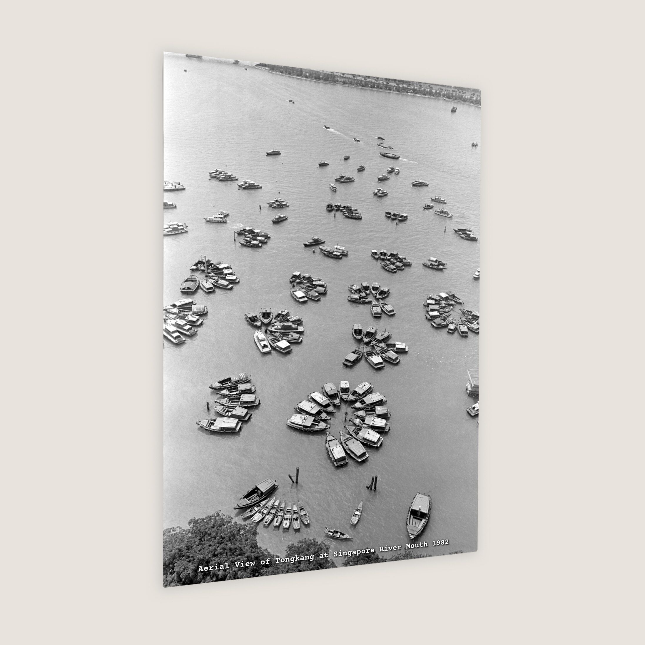 Aerial View of Tongkang at Singapore River Mouth 1982-My Sg Memories