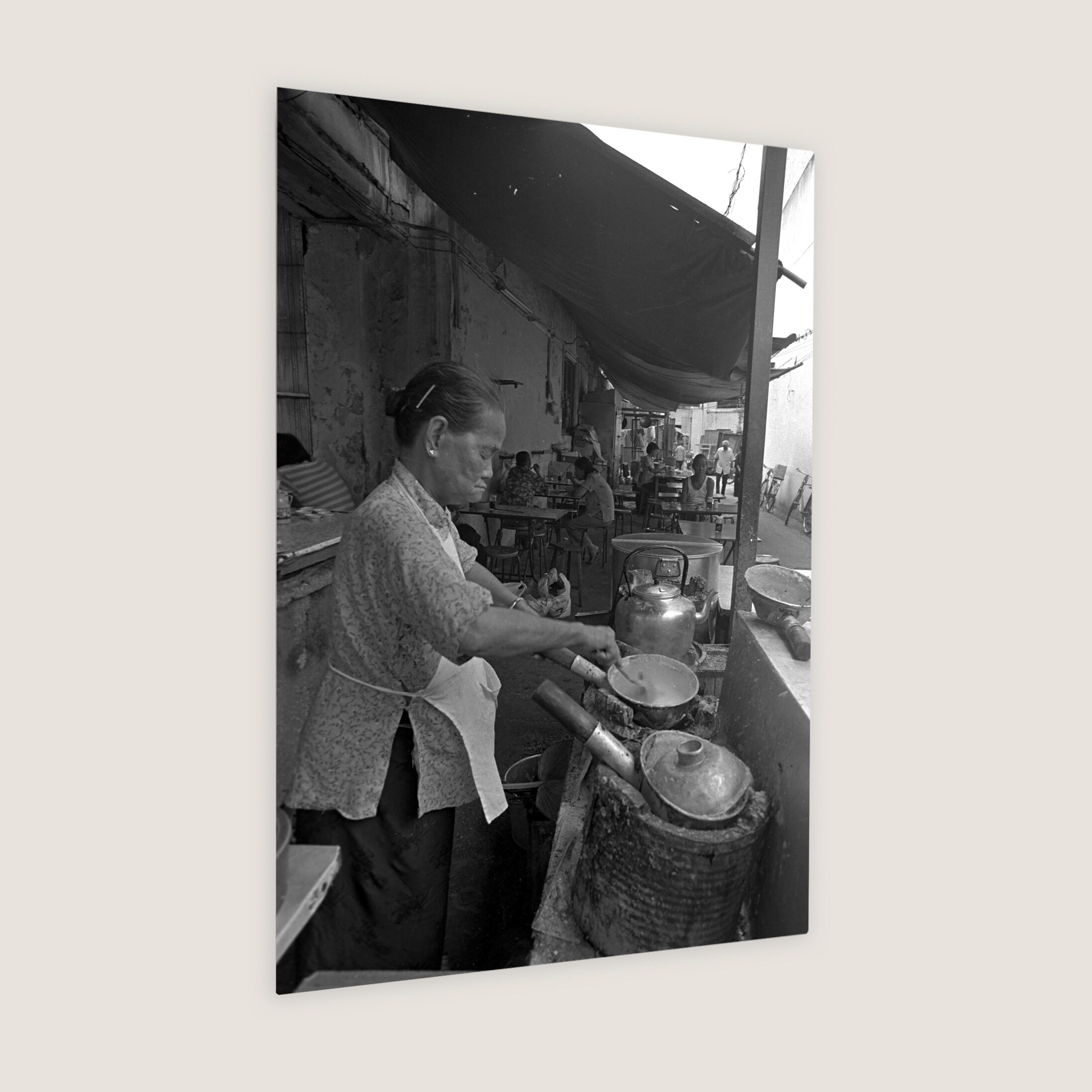 Hawker Selling Porridge on Streets 1983