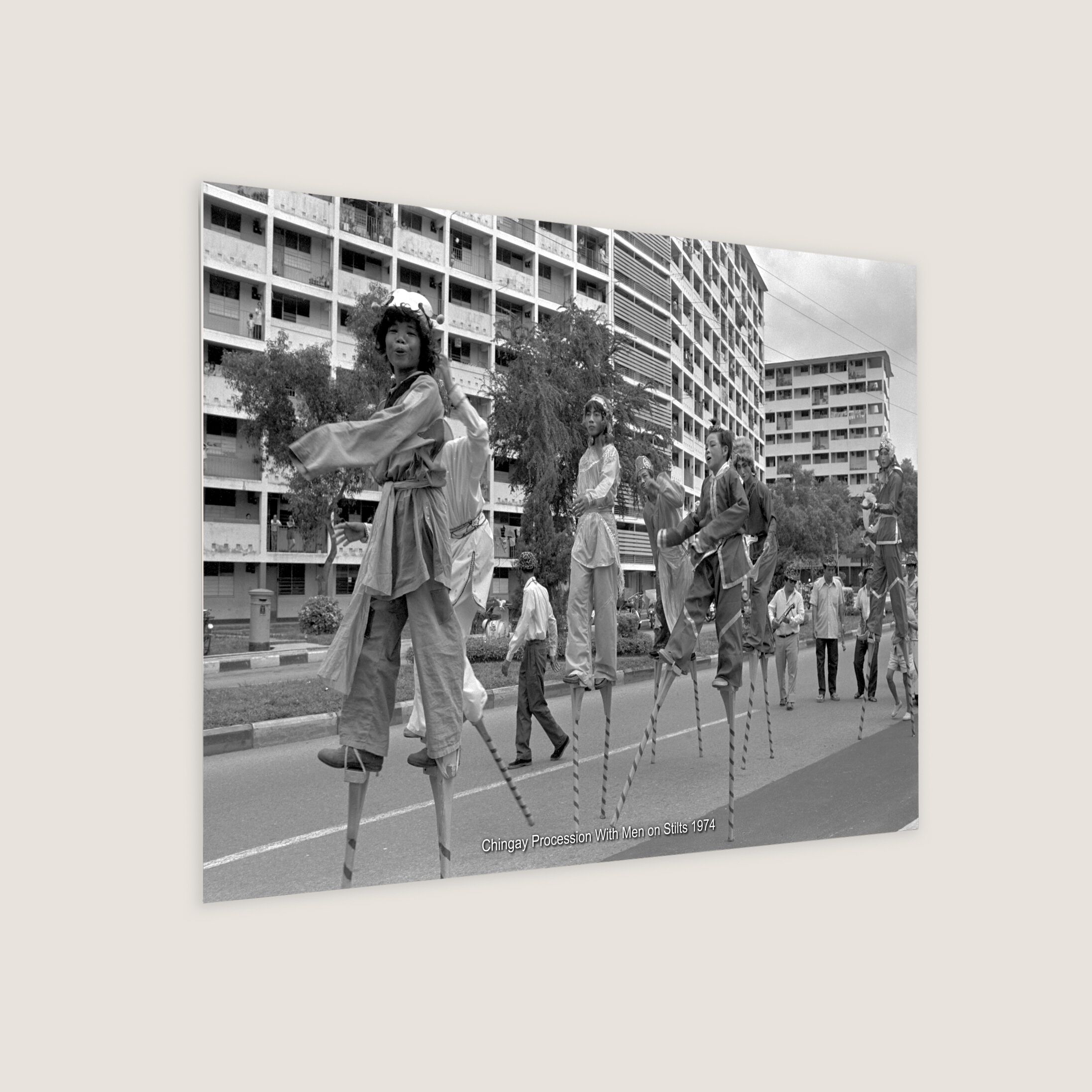 Chingay Procession With Men on Stilts 1974-My Sg Memories