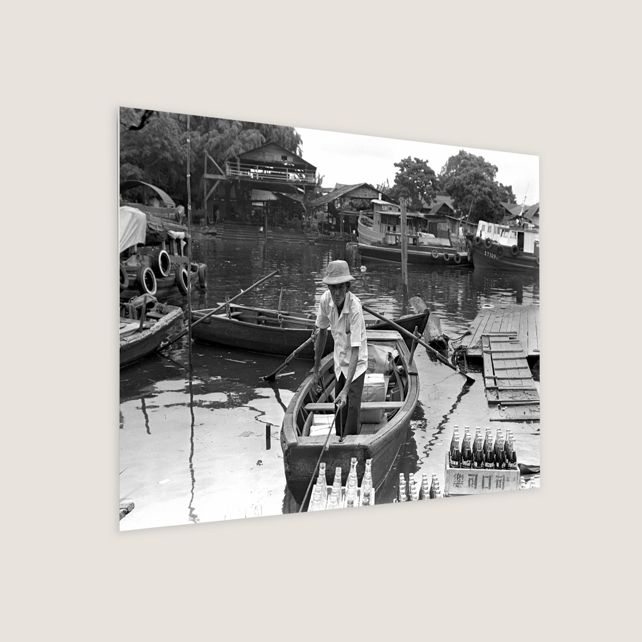 Sampan Selling Drinks at Kallang River 1976-My Sg Memories
