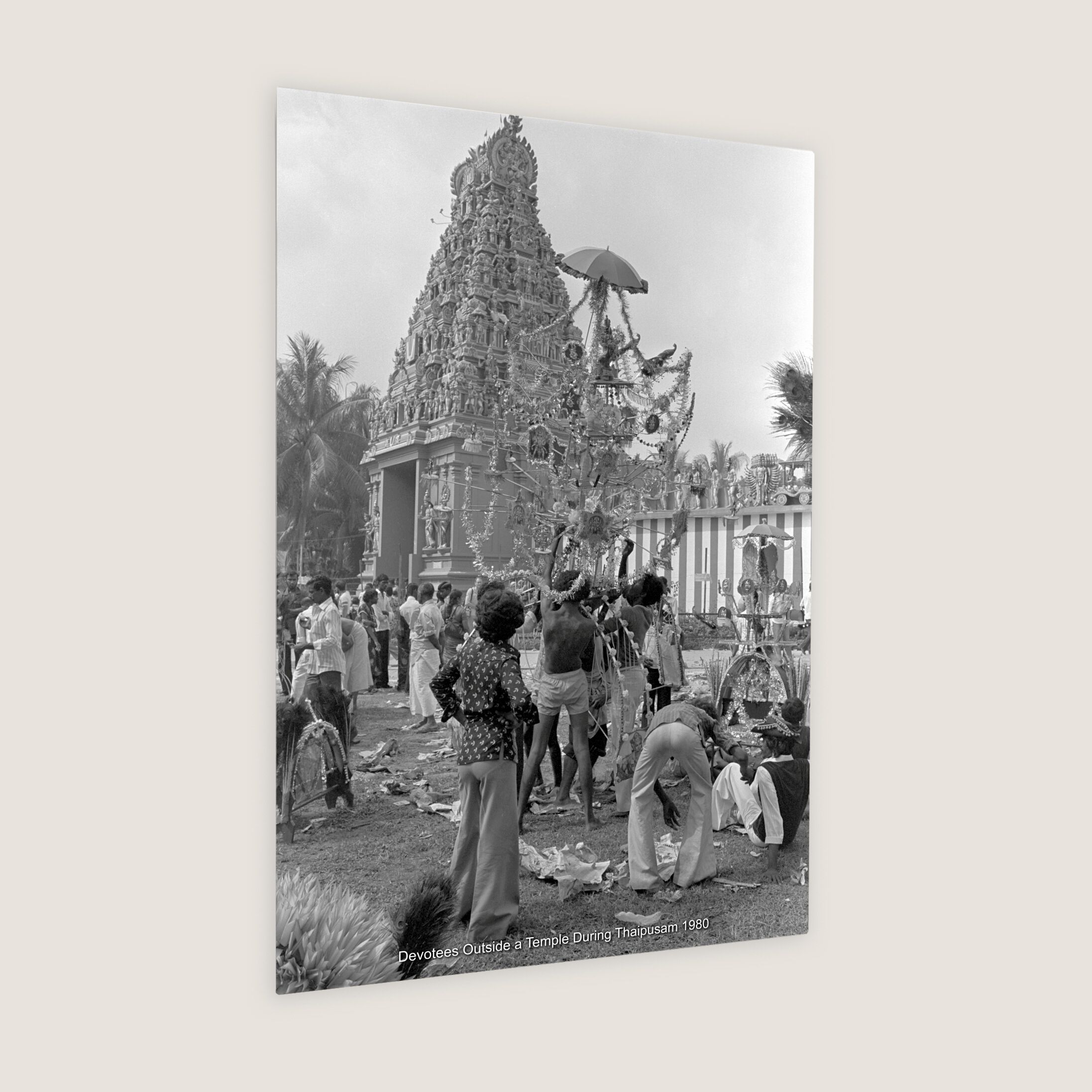 Devotees Outside a Temple During Thaipusam 1980-My Sg Memories