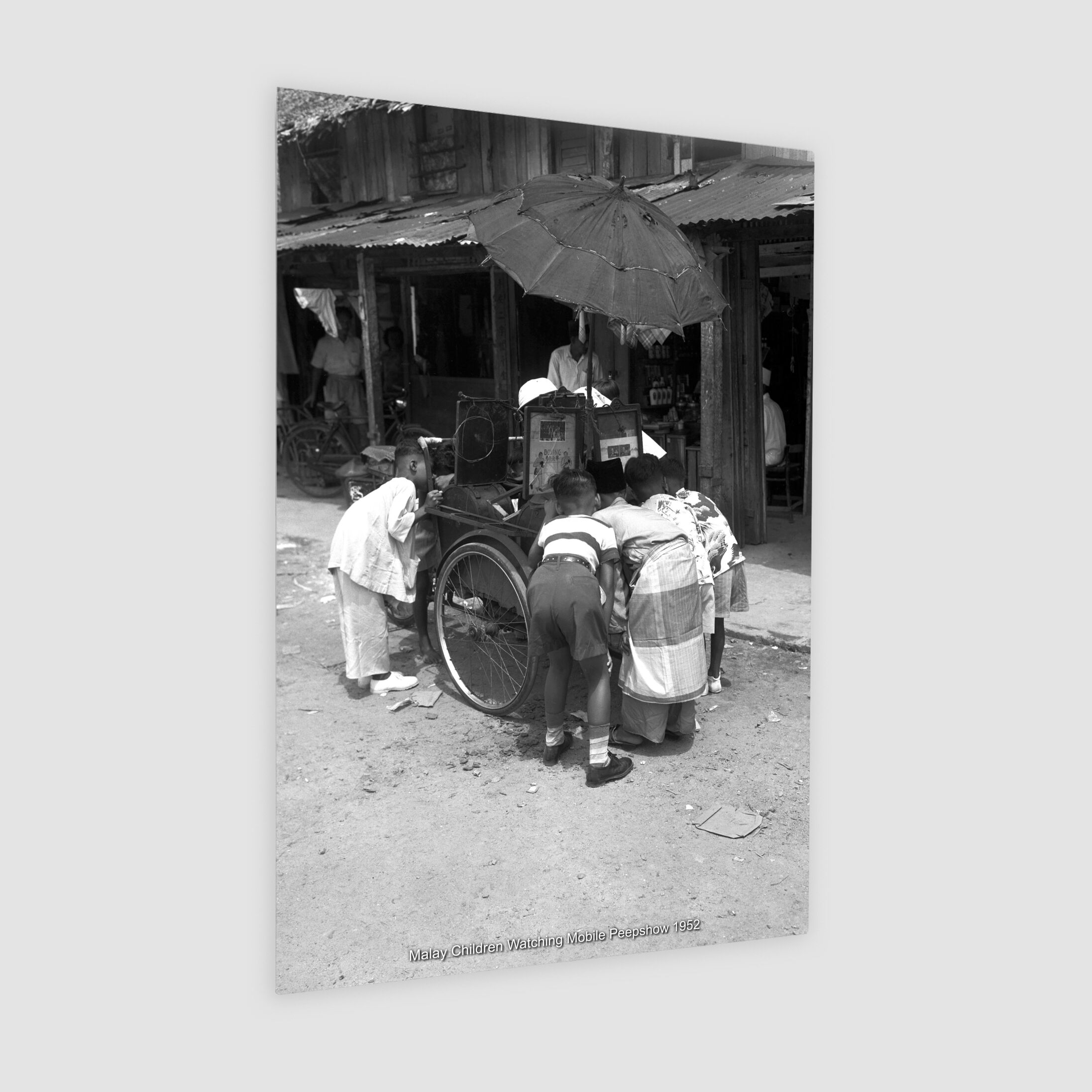Malay Children Watching Mobile Peepshow 1952-My Sg Memories