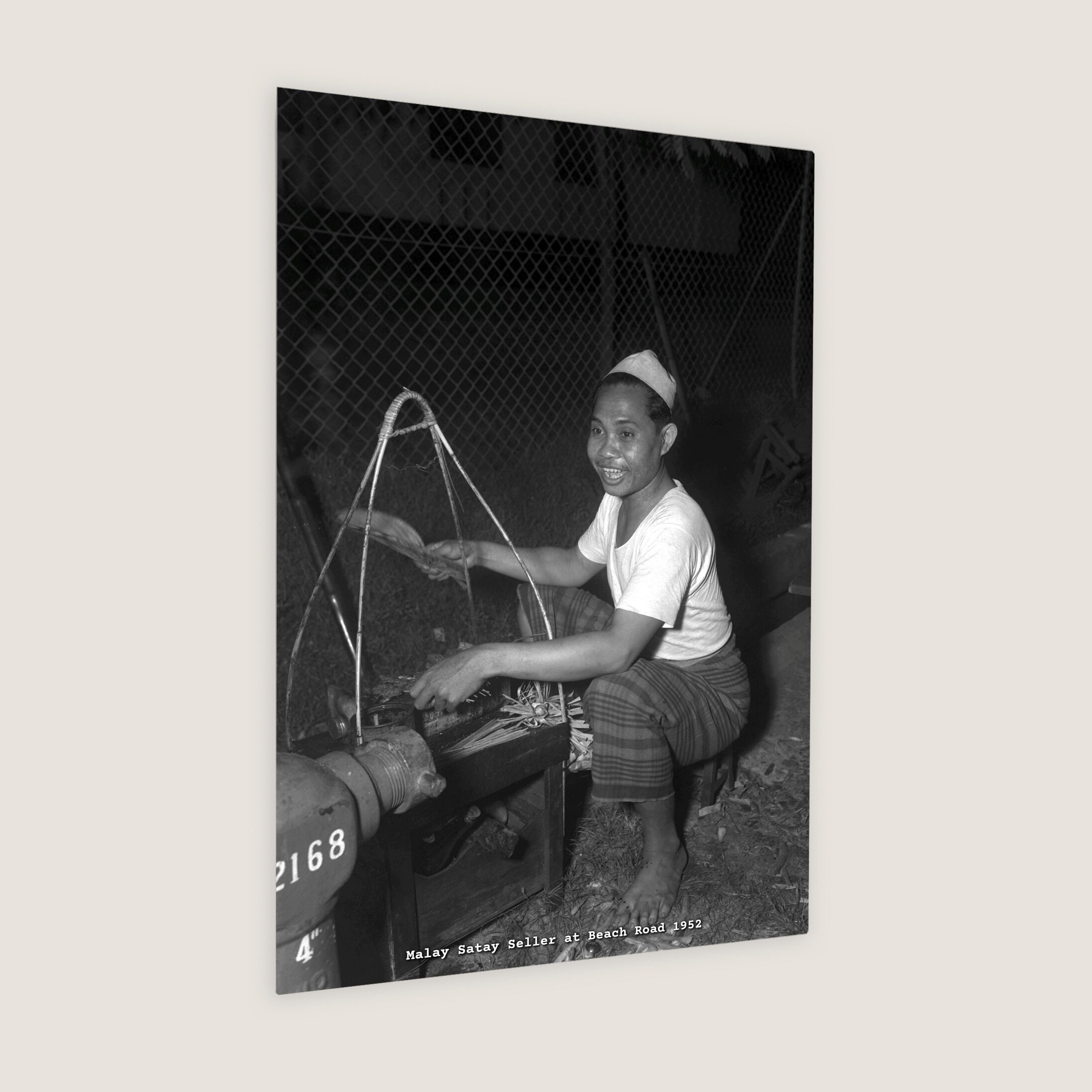 Malay Satay Seller at Beach Road 1952-My Sg Memories