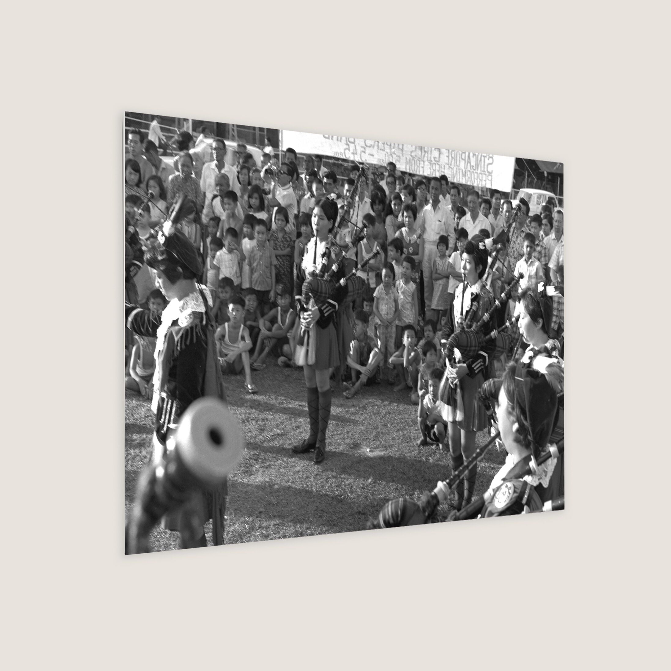 Bagpipe Band's Performance for NDP 1970 Metal Panel