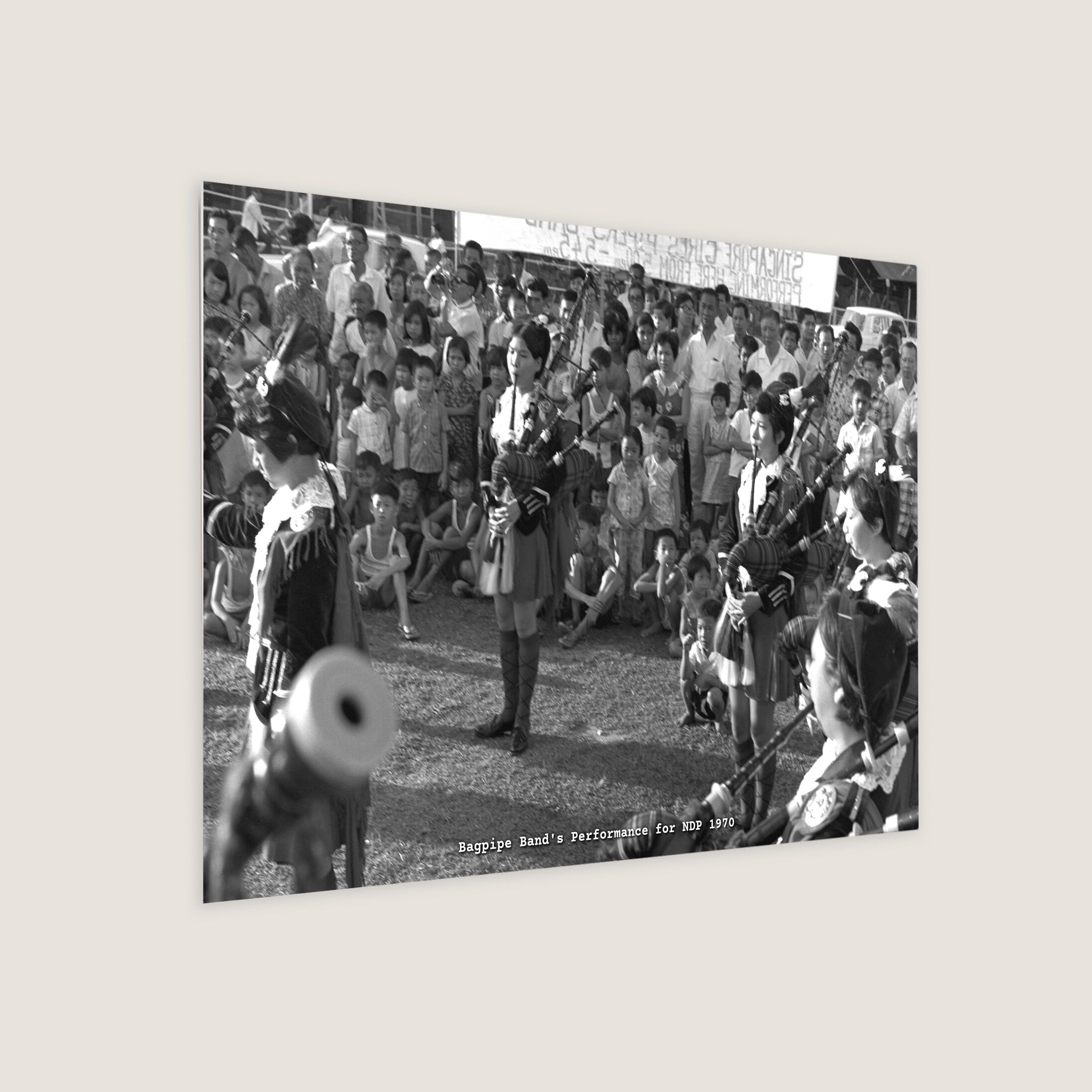 Bagpipe Band's Performance for NDP 1970 Metal Panel