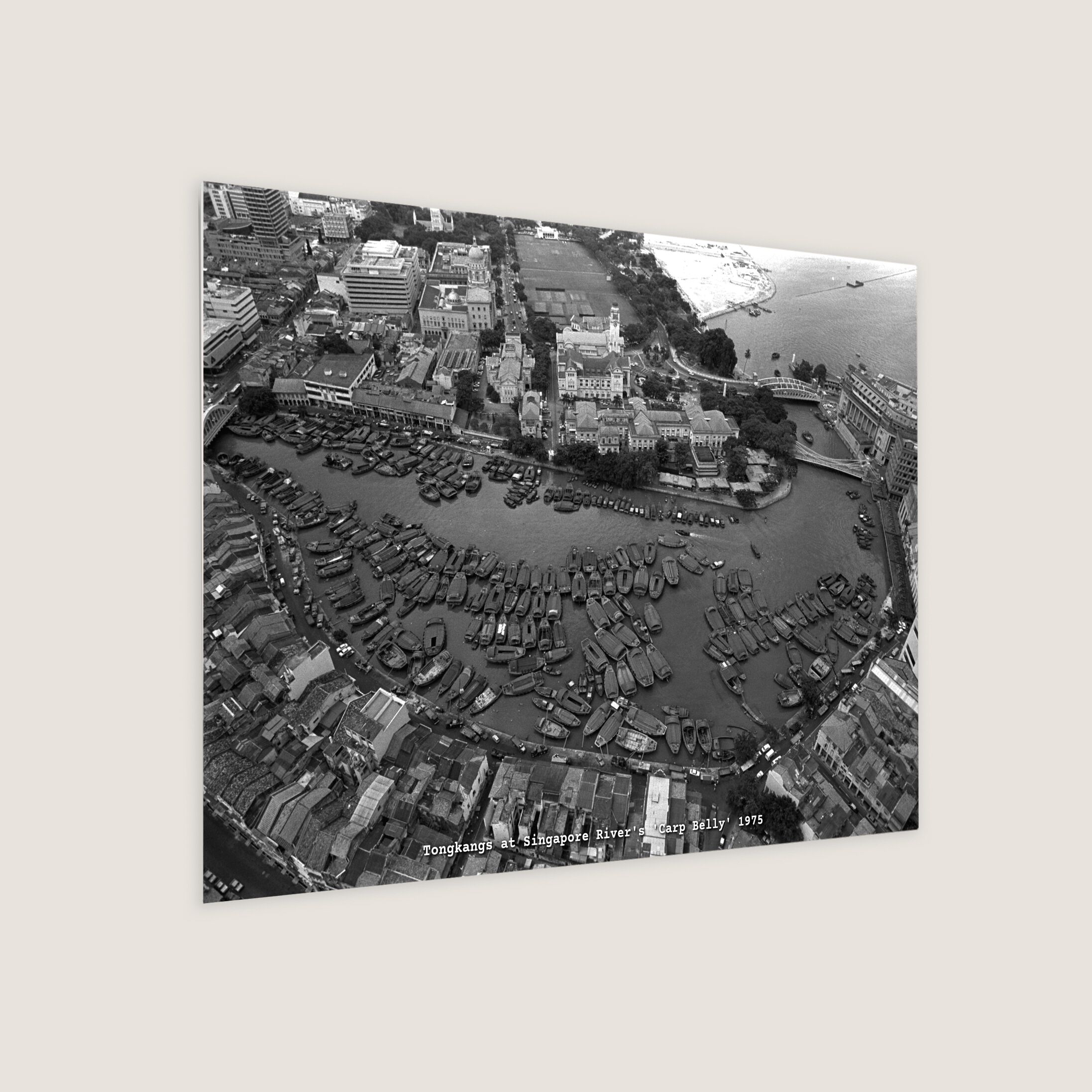 Tongkangs at Singapore River's 'Carp Belly' 1975