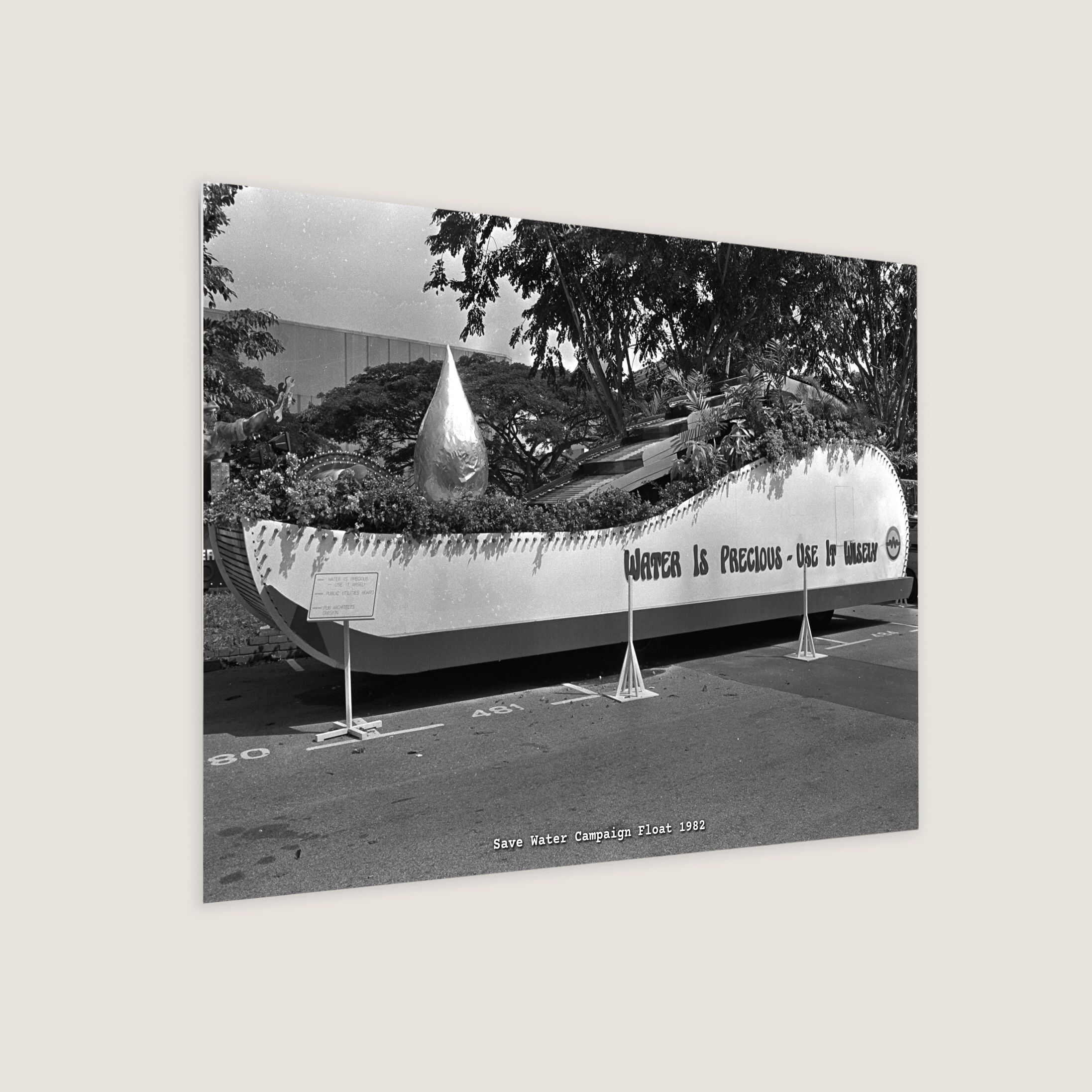 Save Water Campaign Float 1982 Metal Panel