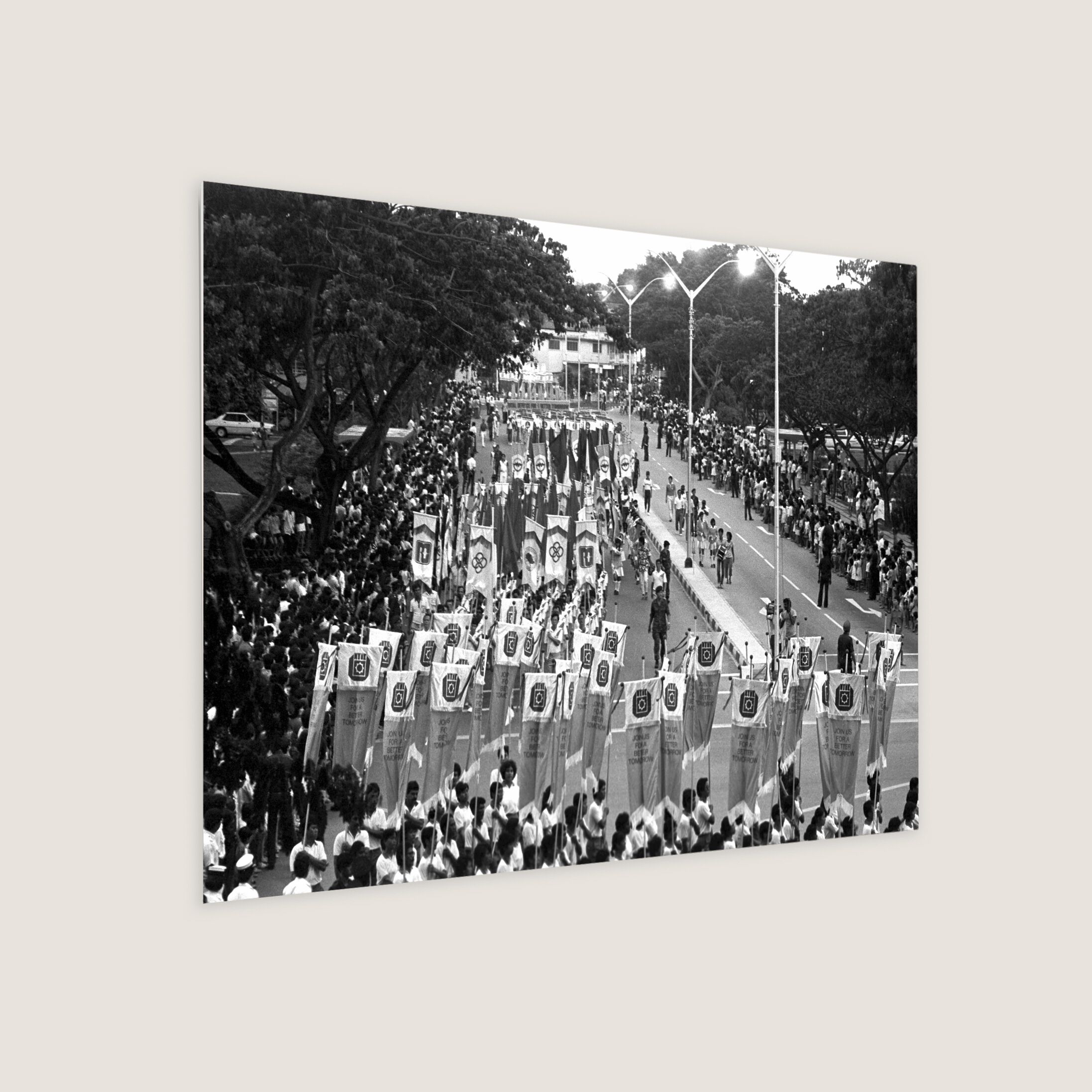 Watching the Marching Contingents 1985 Metal Panel