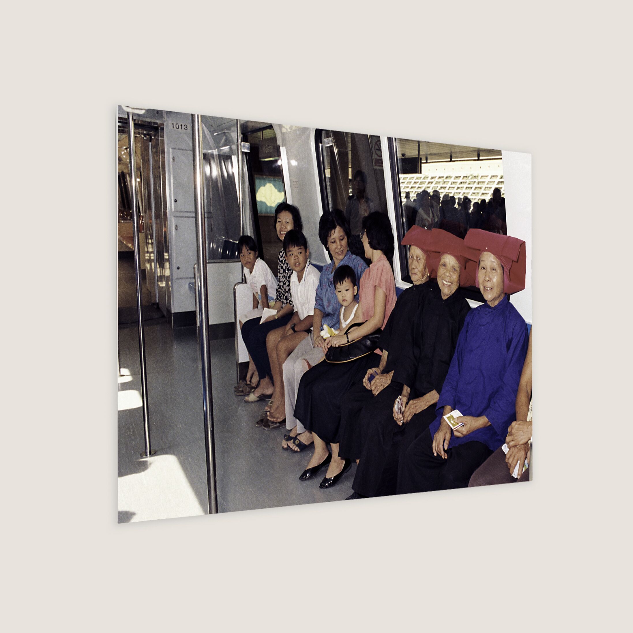 Samsui Women Enjoying the First MRT Ride at Bishan 1987-My Sg Memories
