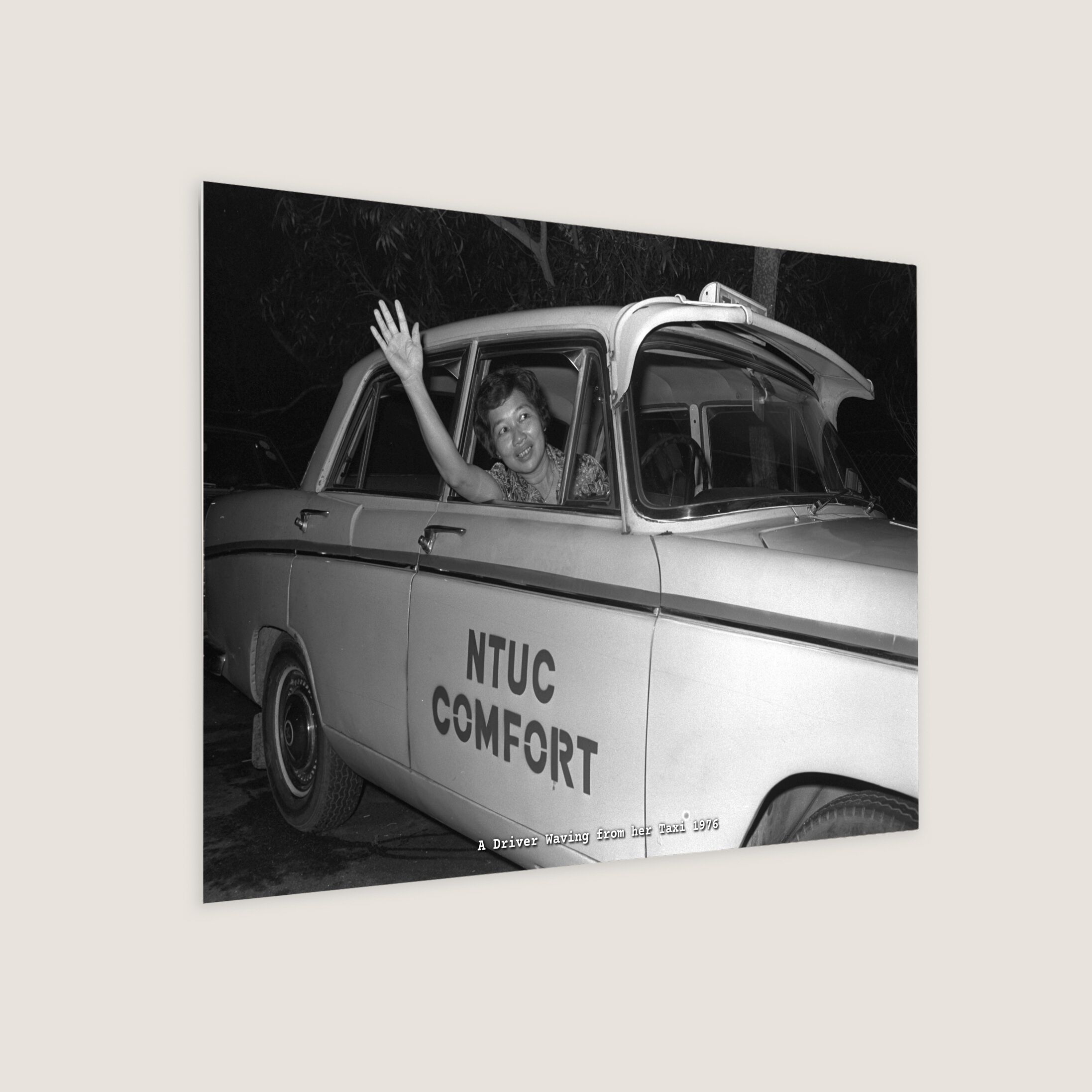 A Driver Waving from her Taxi 1976-My Sg Memories