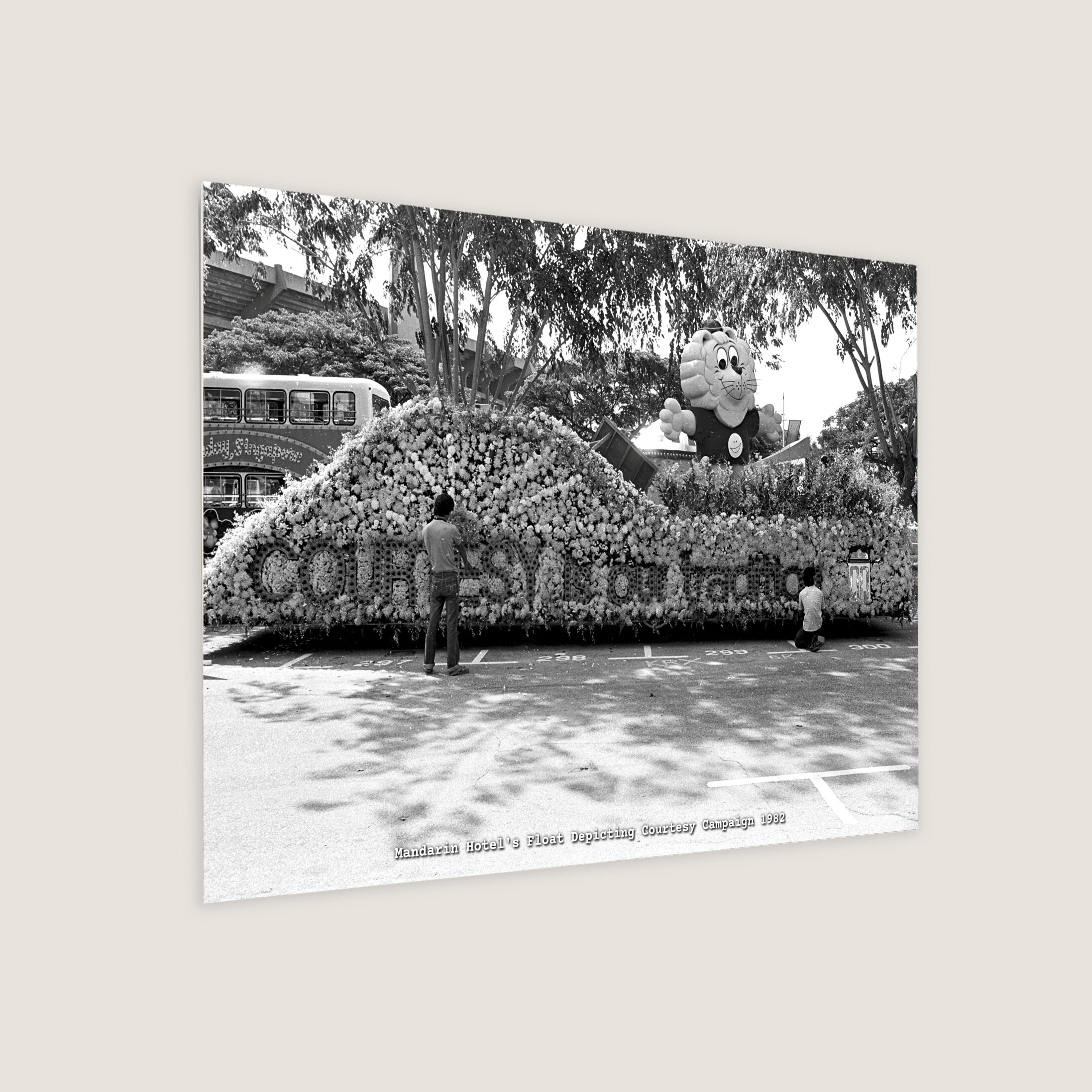 Mandarin Hotel's Float Depicting Courtesy Campaign 1982 Metal Panel