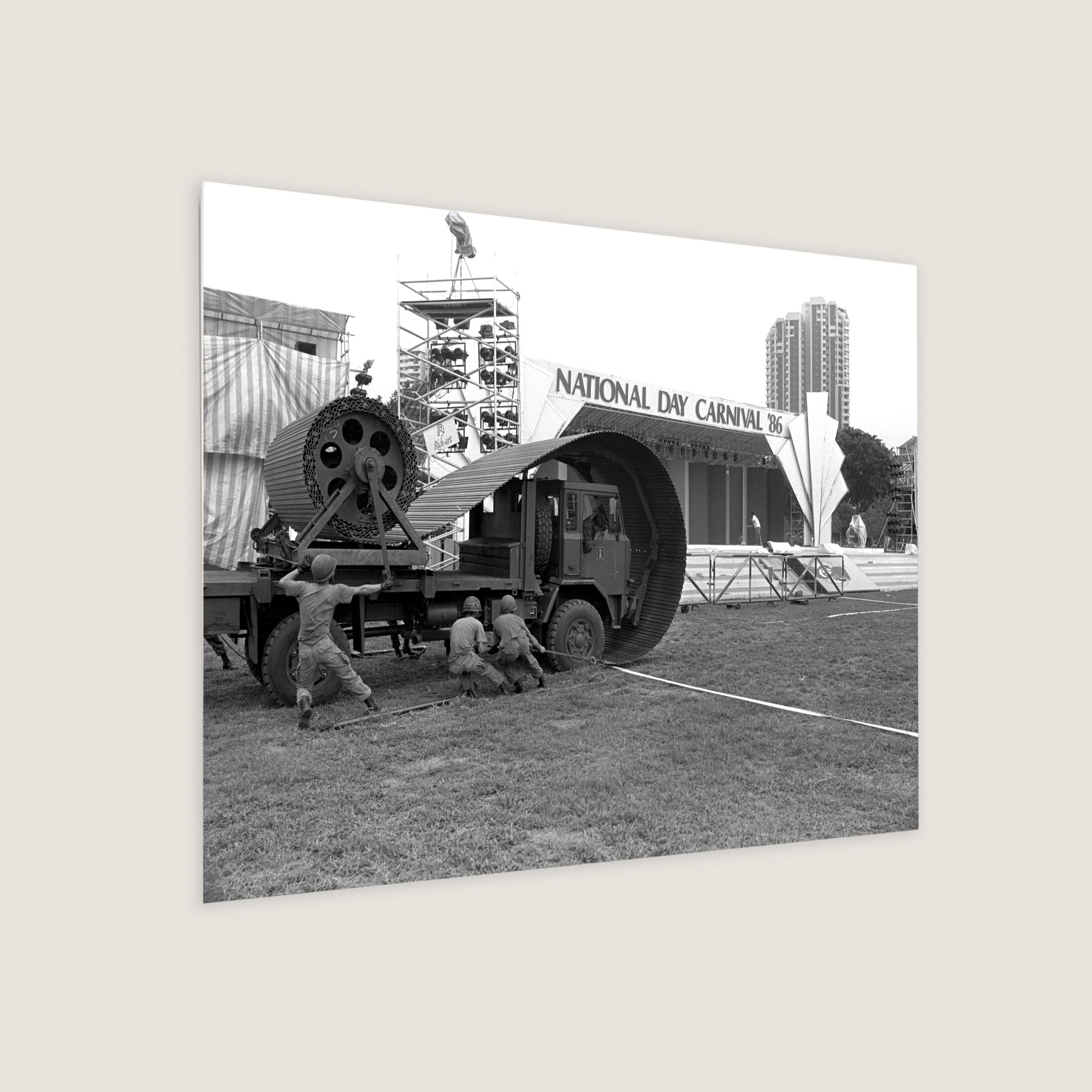 Laying the Tracks for the National Day Carnival 1986 Metal Panel
