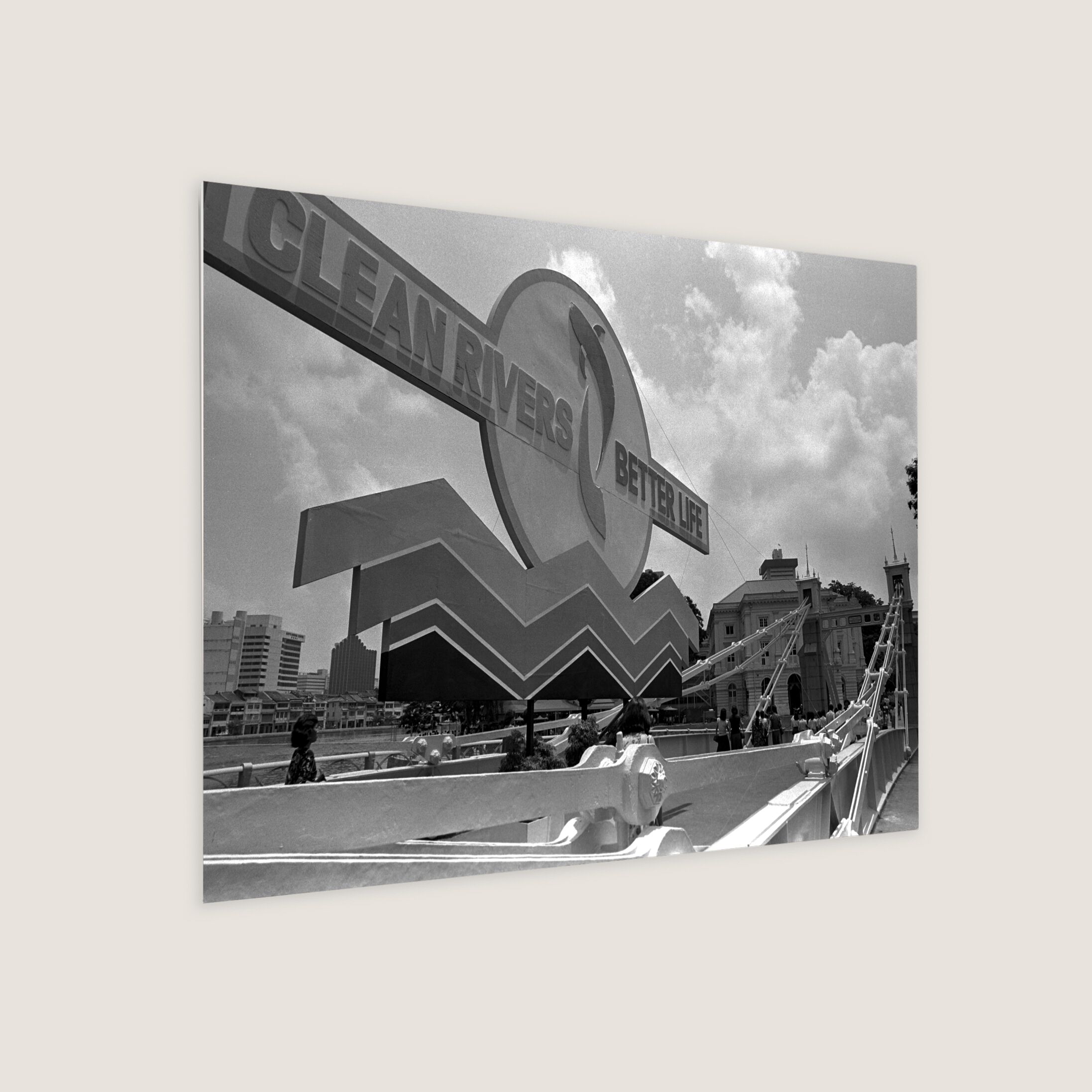 Mural Declaring the Renewal of Singapore River 1987