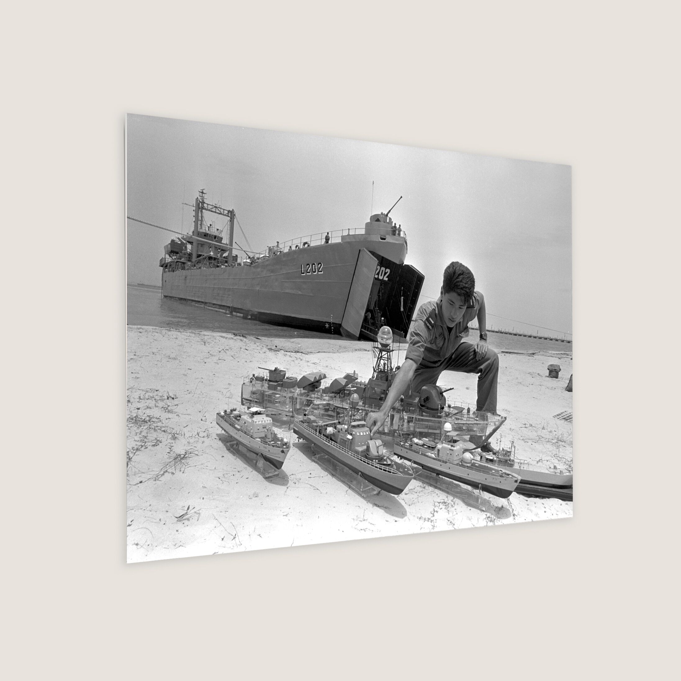 Landing Ship Tank Beached Near the Bedok Jetty 1986 Metal Panel