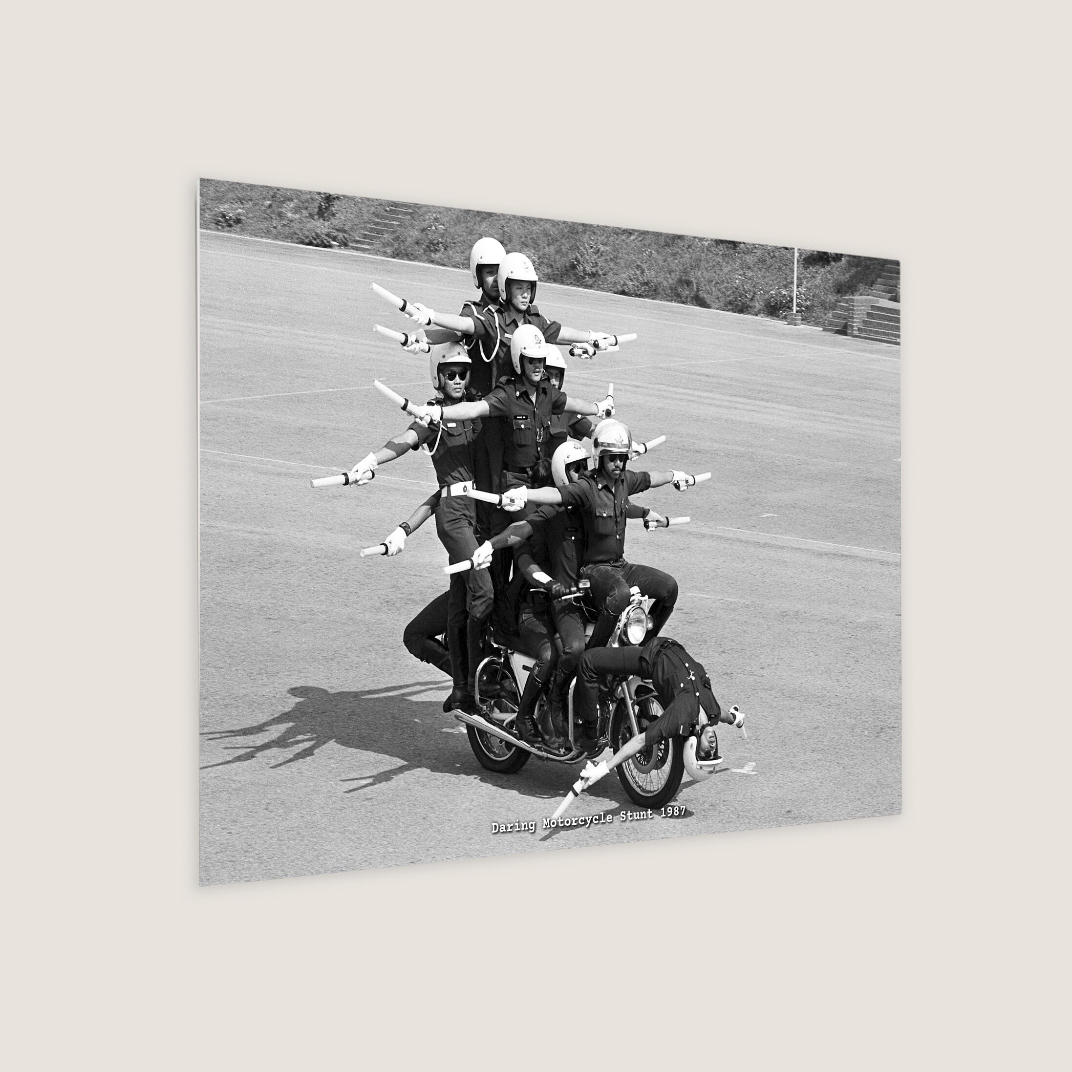 Daring Motorcycle Stunt 1987 Metal Panel