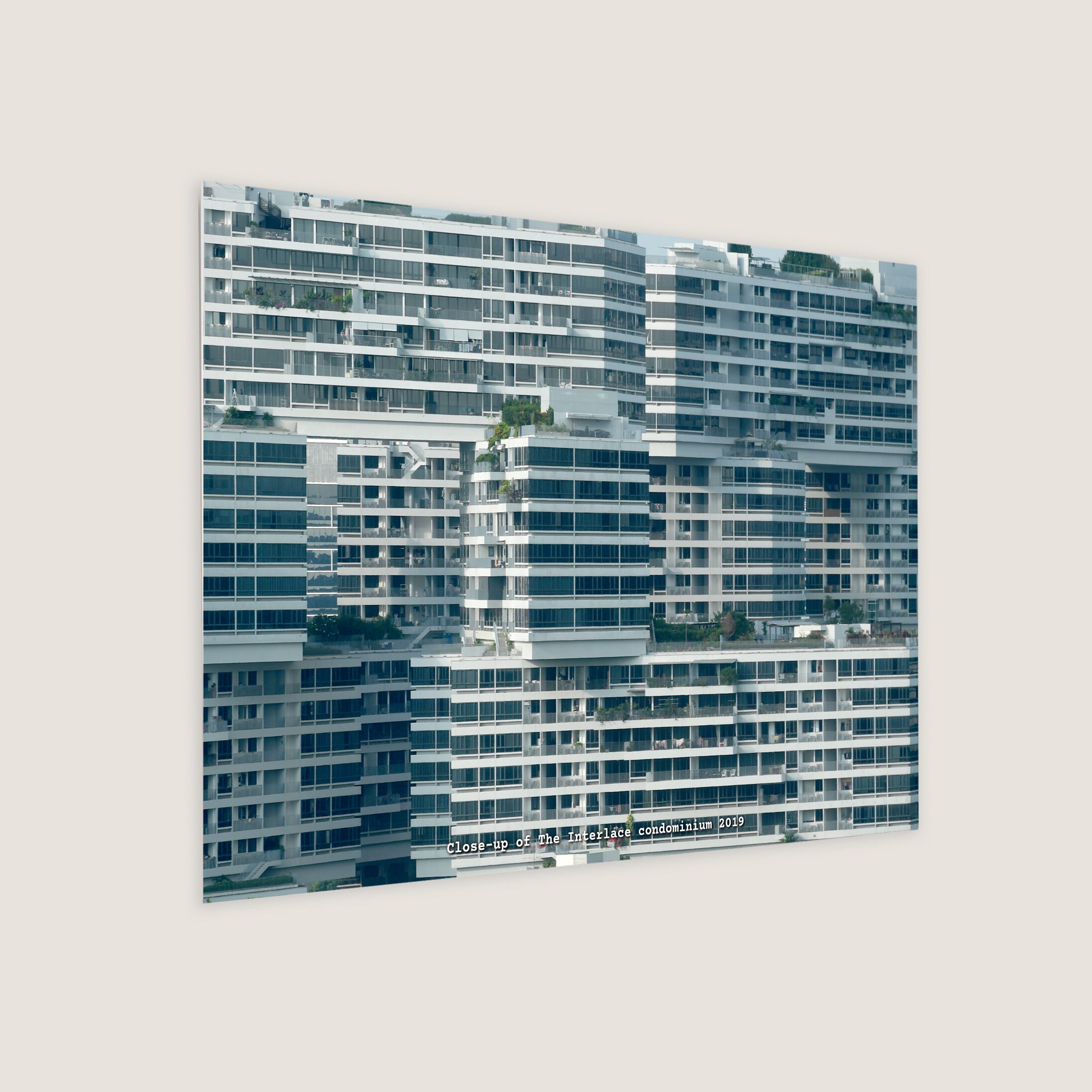 Close-up of The Interlace condominium 2019