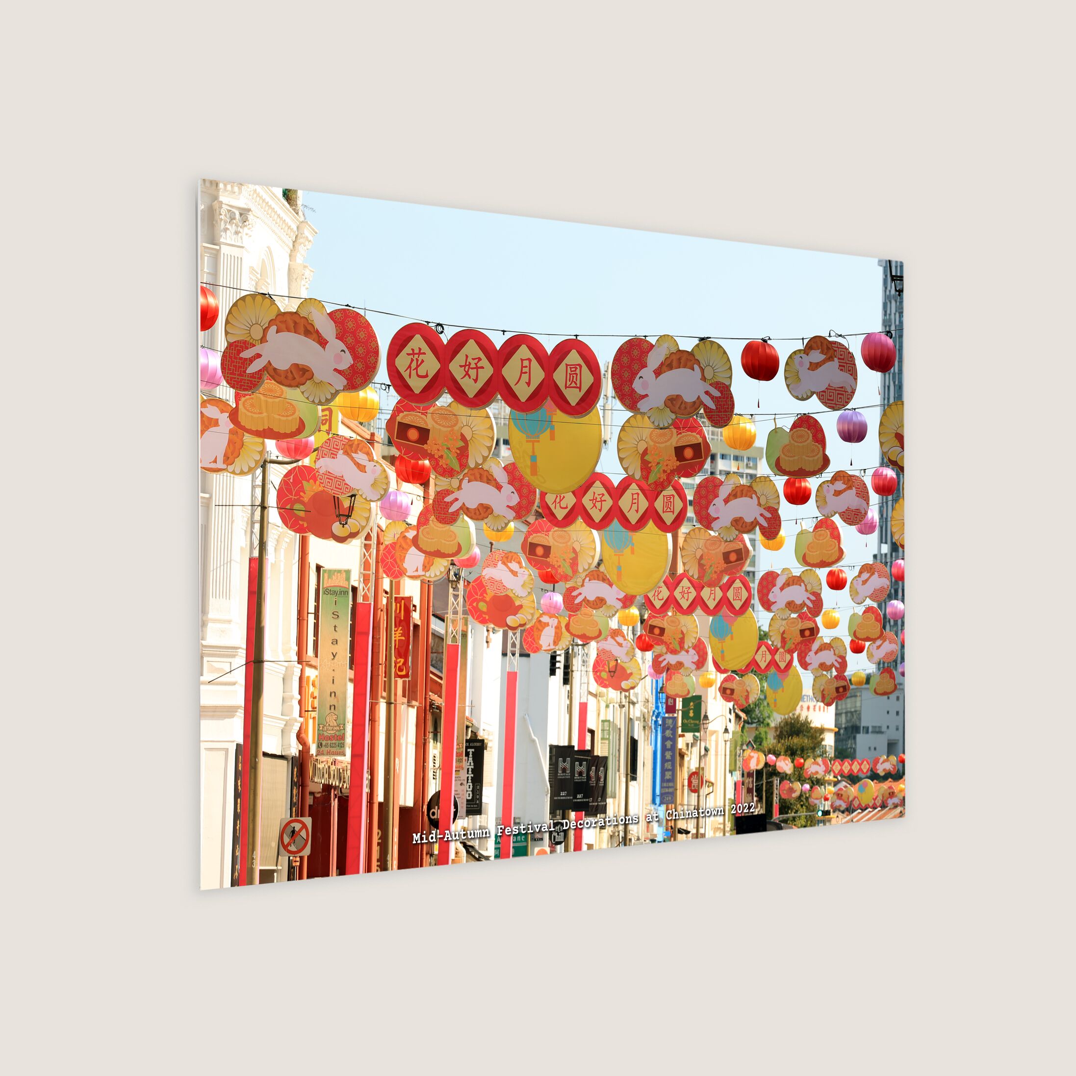 Mid-Autumn Festival Decorations at Chinatown 2022 Metal Panel