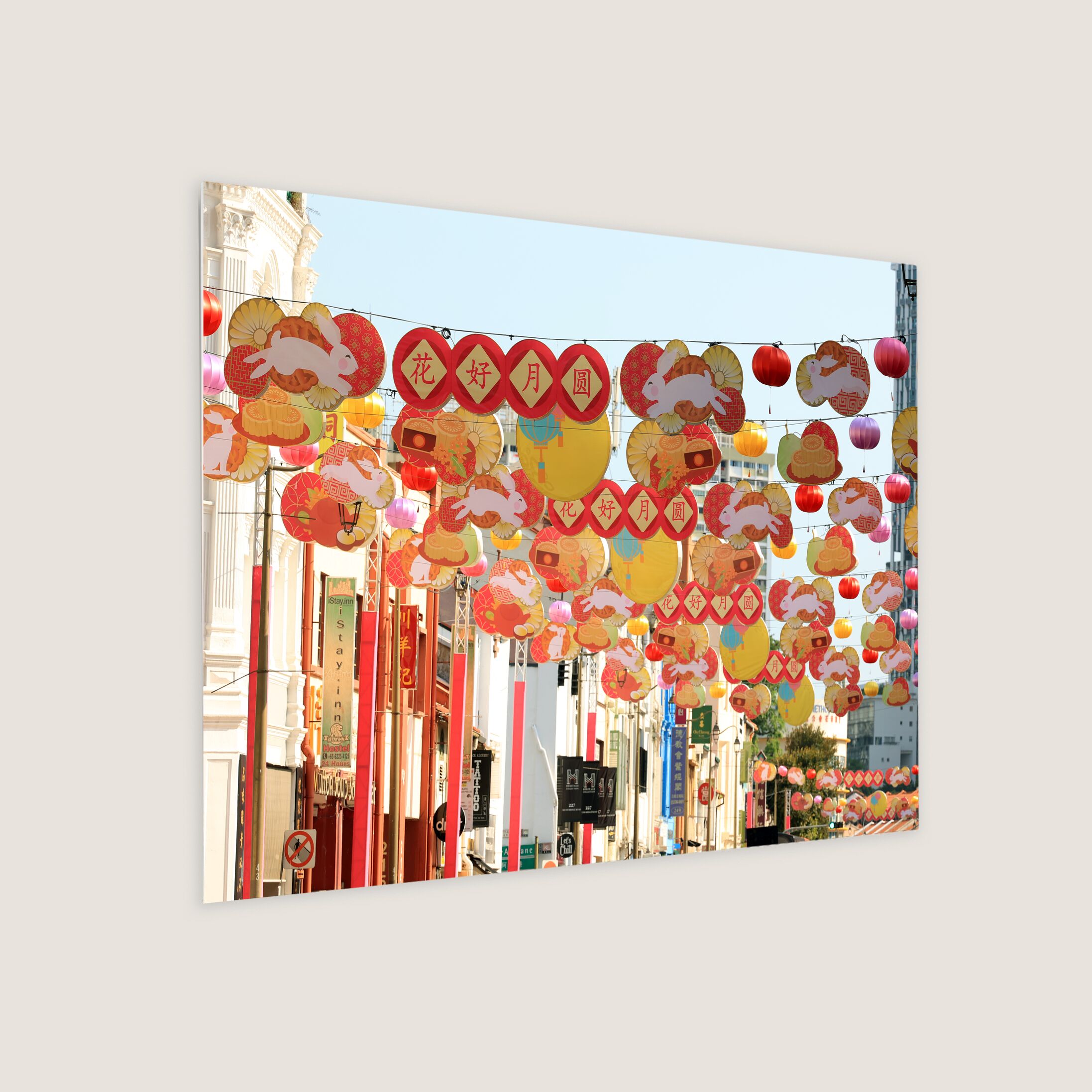 Mid-Autumn Festival Decorations at Chinatown 2022 Metal Panel