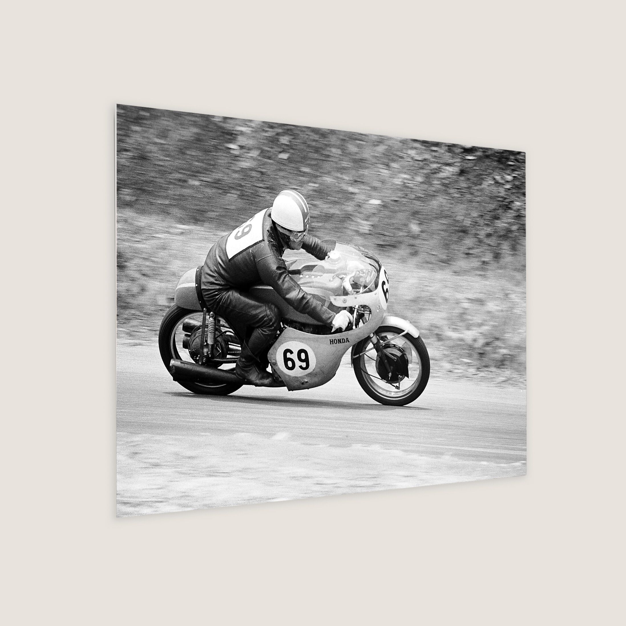 Giichi Suzuki on His Honda Bike 1961