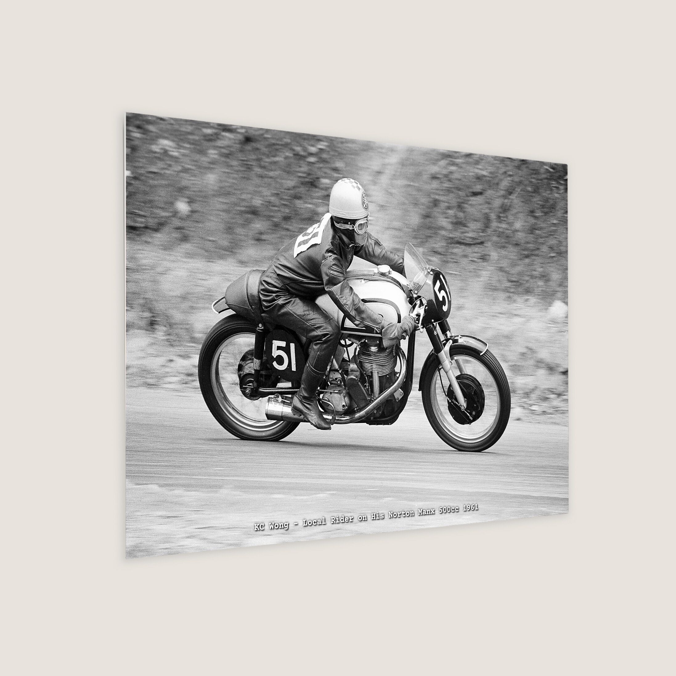 KC Wong - Local Rider on His Norton Manx 500cc 1961