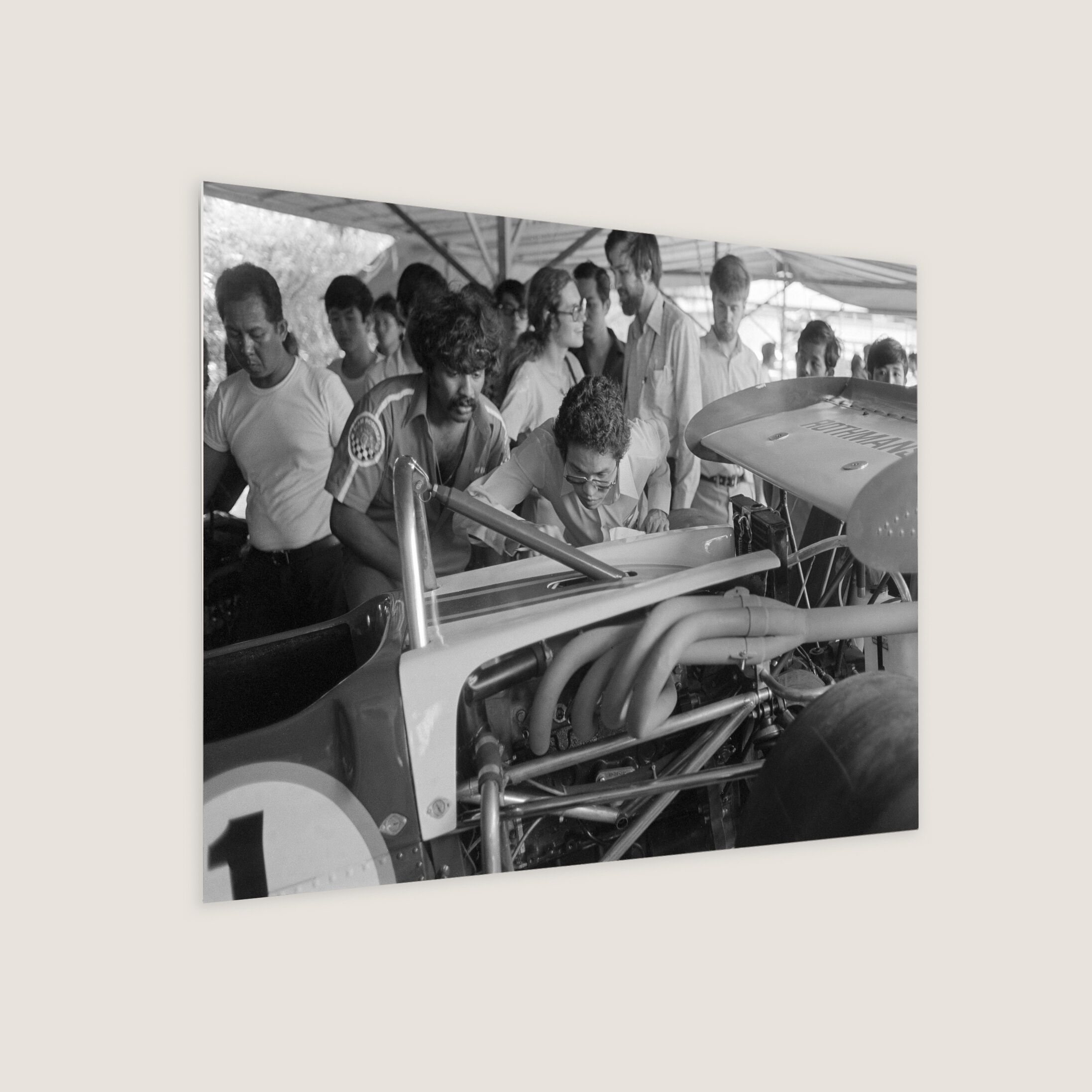 Scrutineering a Grand Prix Car at the Paddock 1972