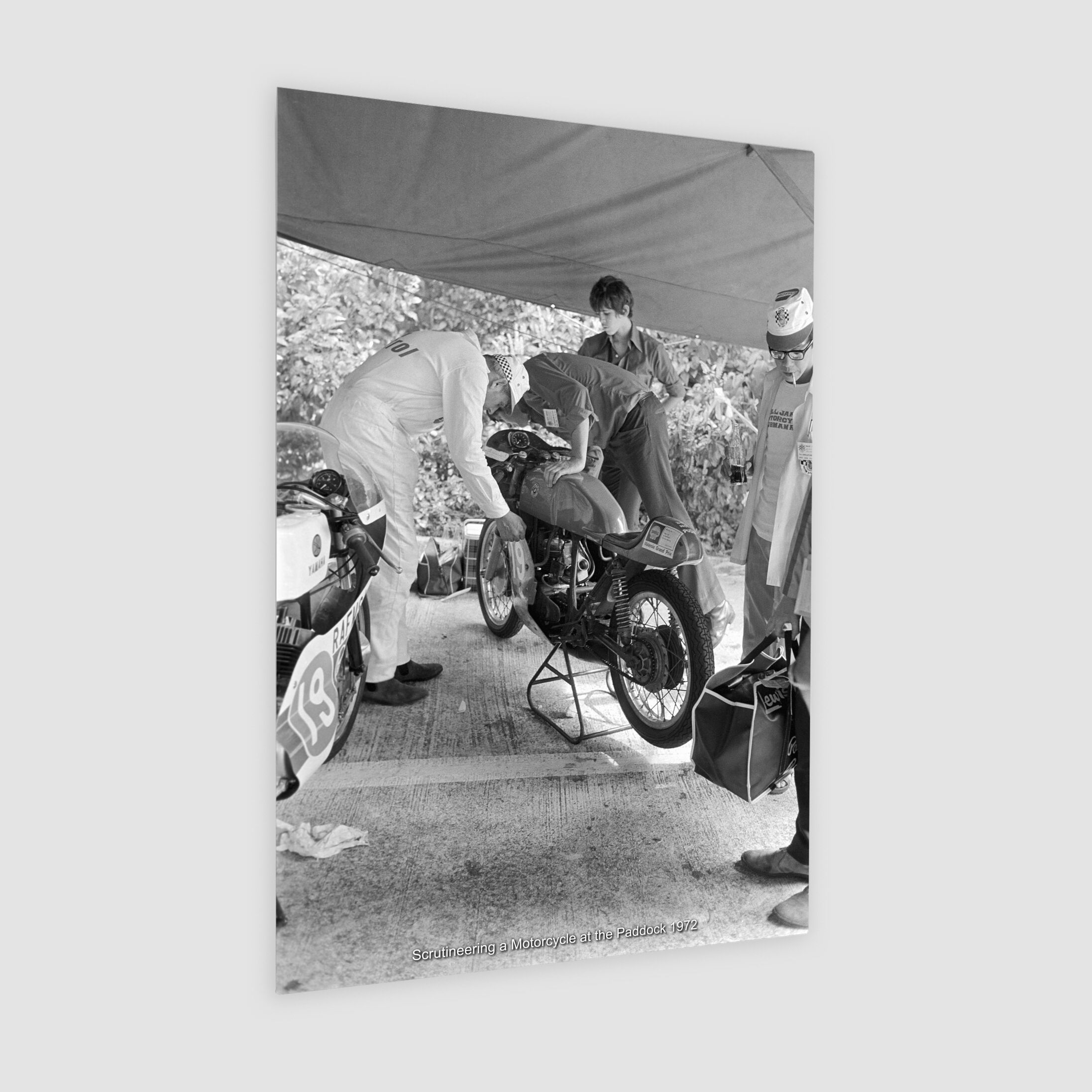 Scrutineering a Motorcycle at the Paddock 1972-My Sg Memories