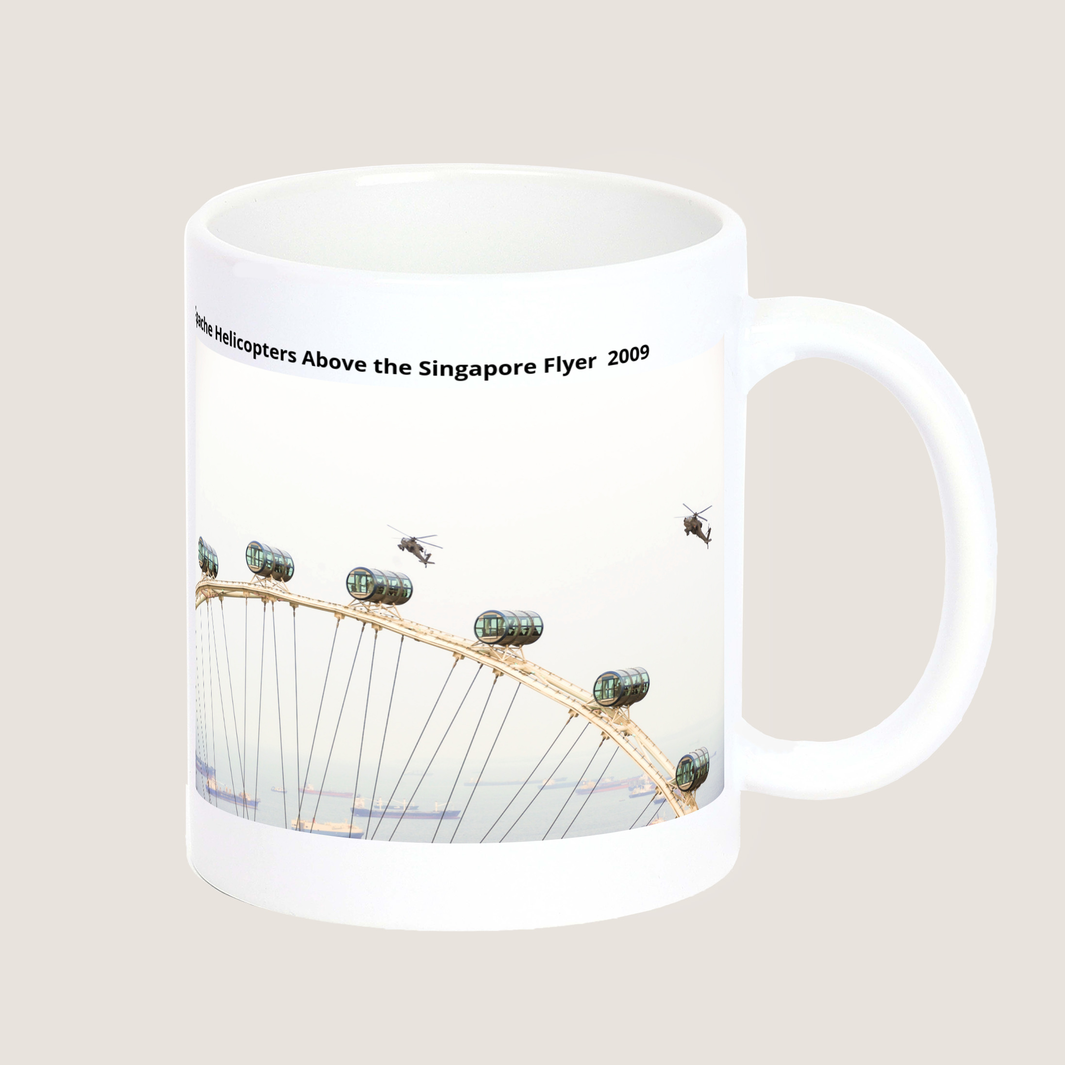 Apache Helicopters Above the Singapore Flyer 2009 Mug