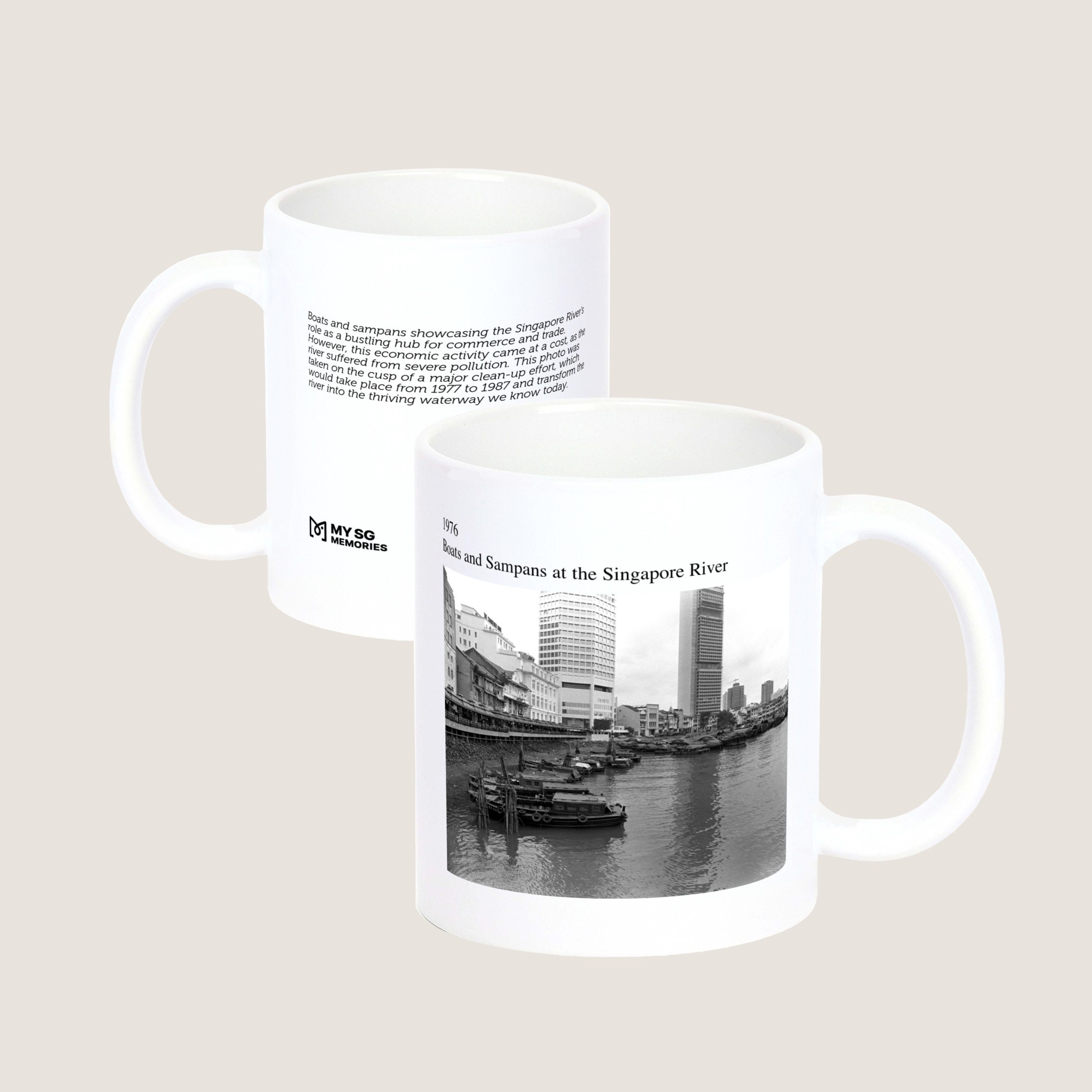 Boats and Sampans at the Singapore River 1976-My Sg Memories