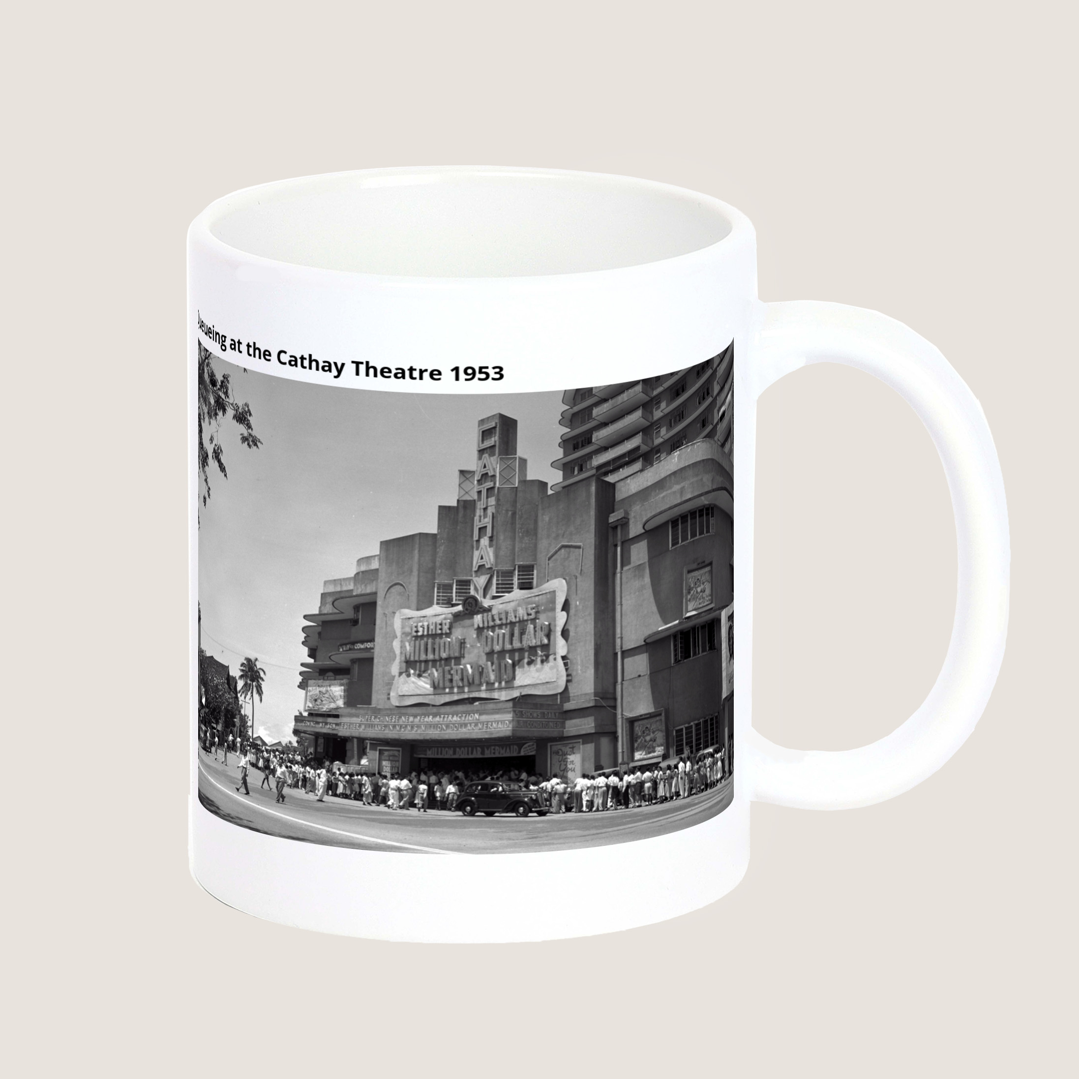 Queueing at the Cathay Theatre 1953 Mug