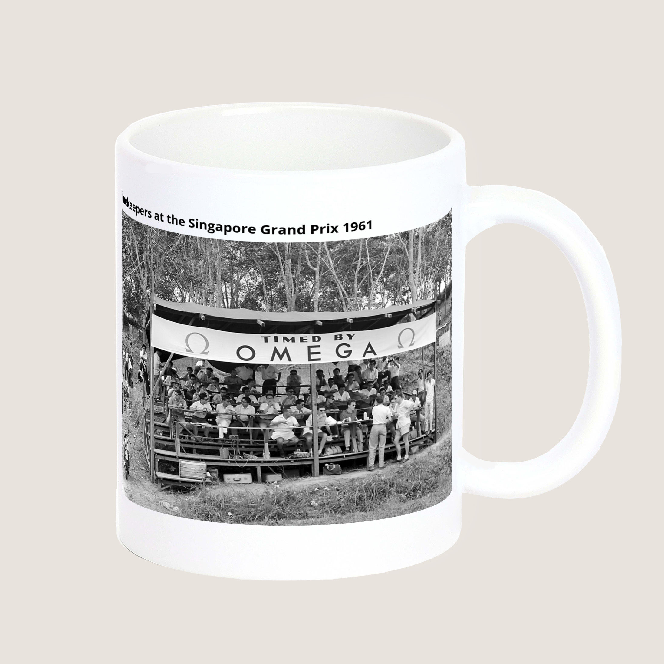 Timekeepers at the Singapore Grand Prix 1961 Mug