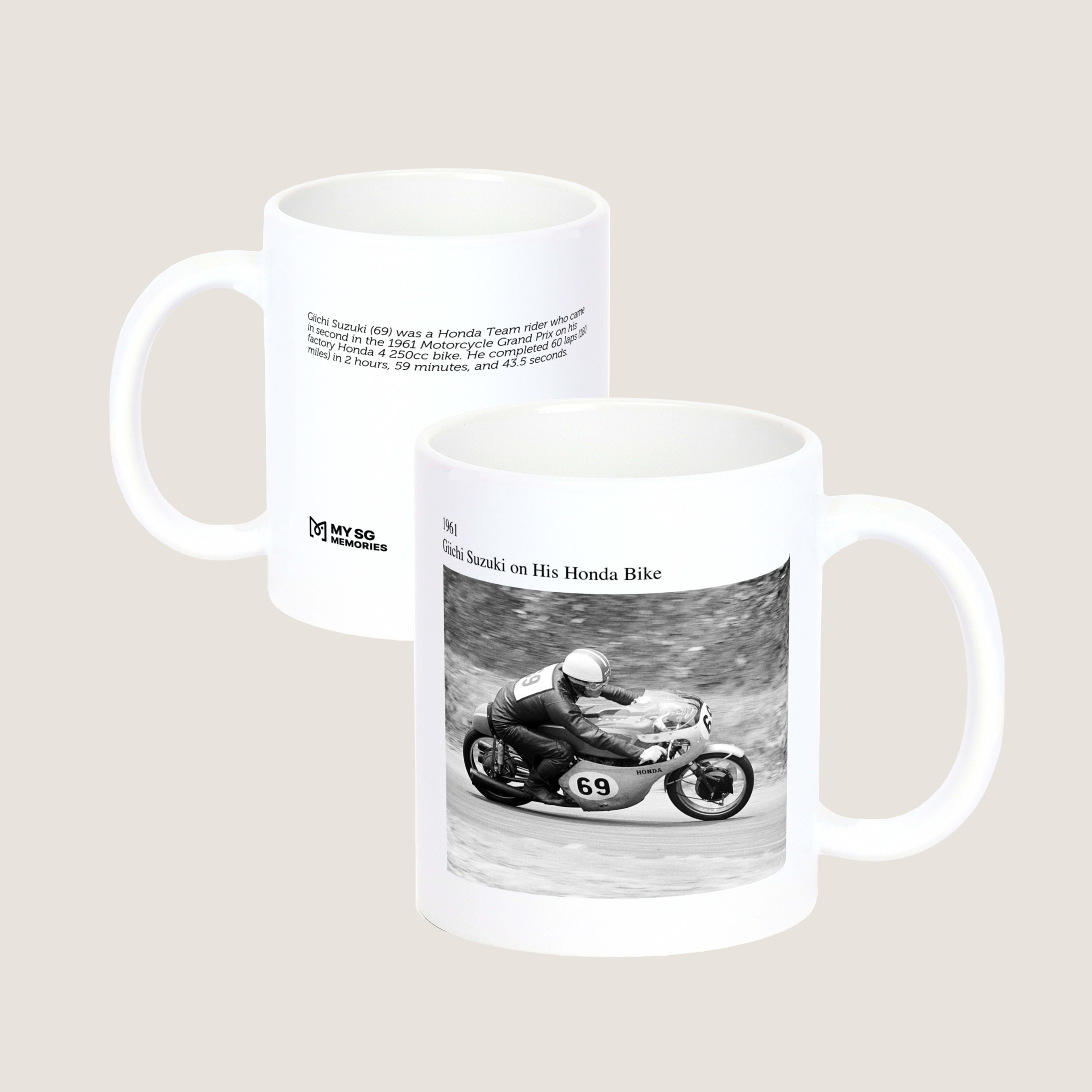 Giichi Suzuki on His Honda Bike 1961-My Sg Memories