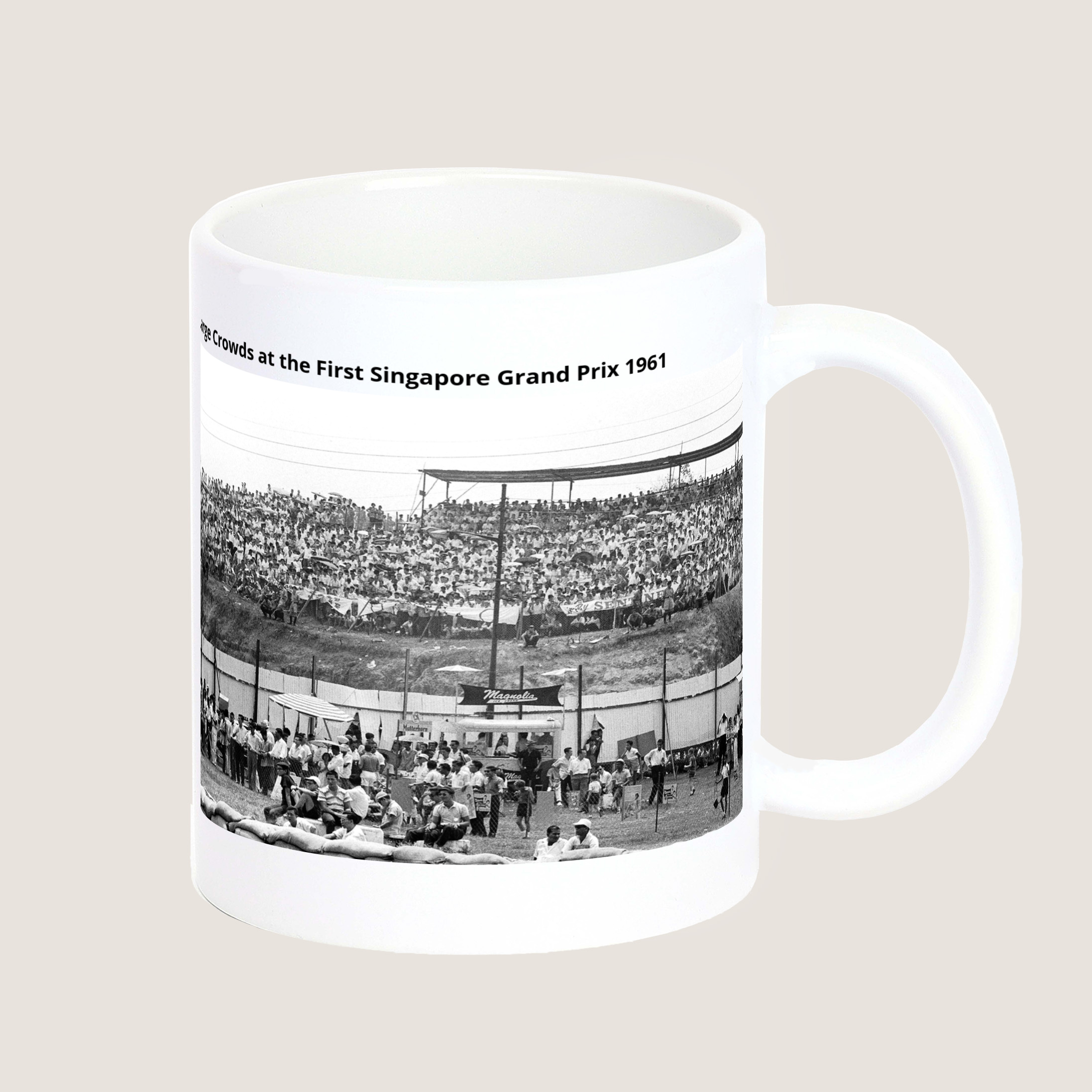 Large Crowds at the First Singapore Grand Prix 1961 Mug