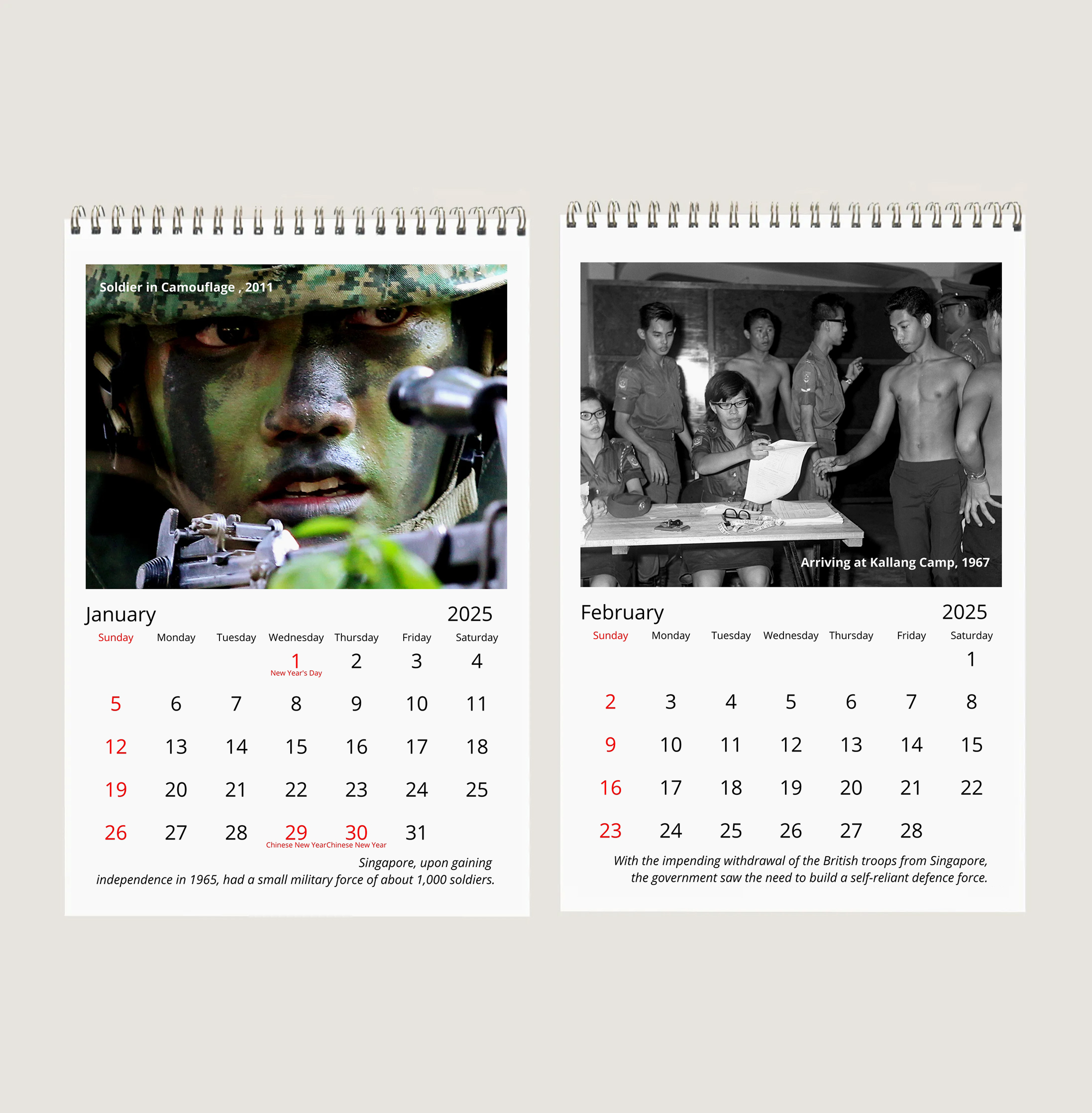 Army in Singapore Calendar