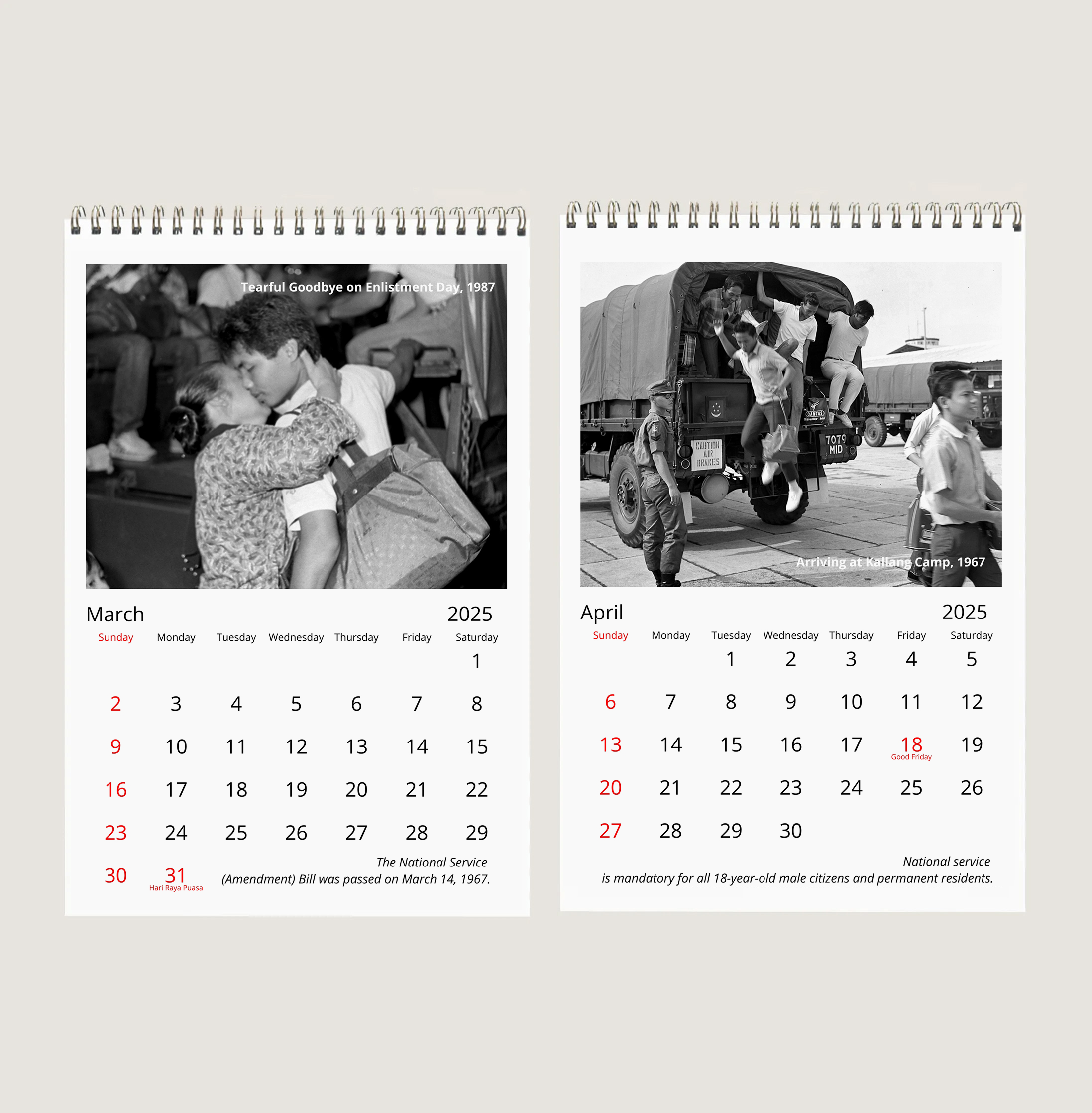 Army in Singapore Calendar