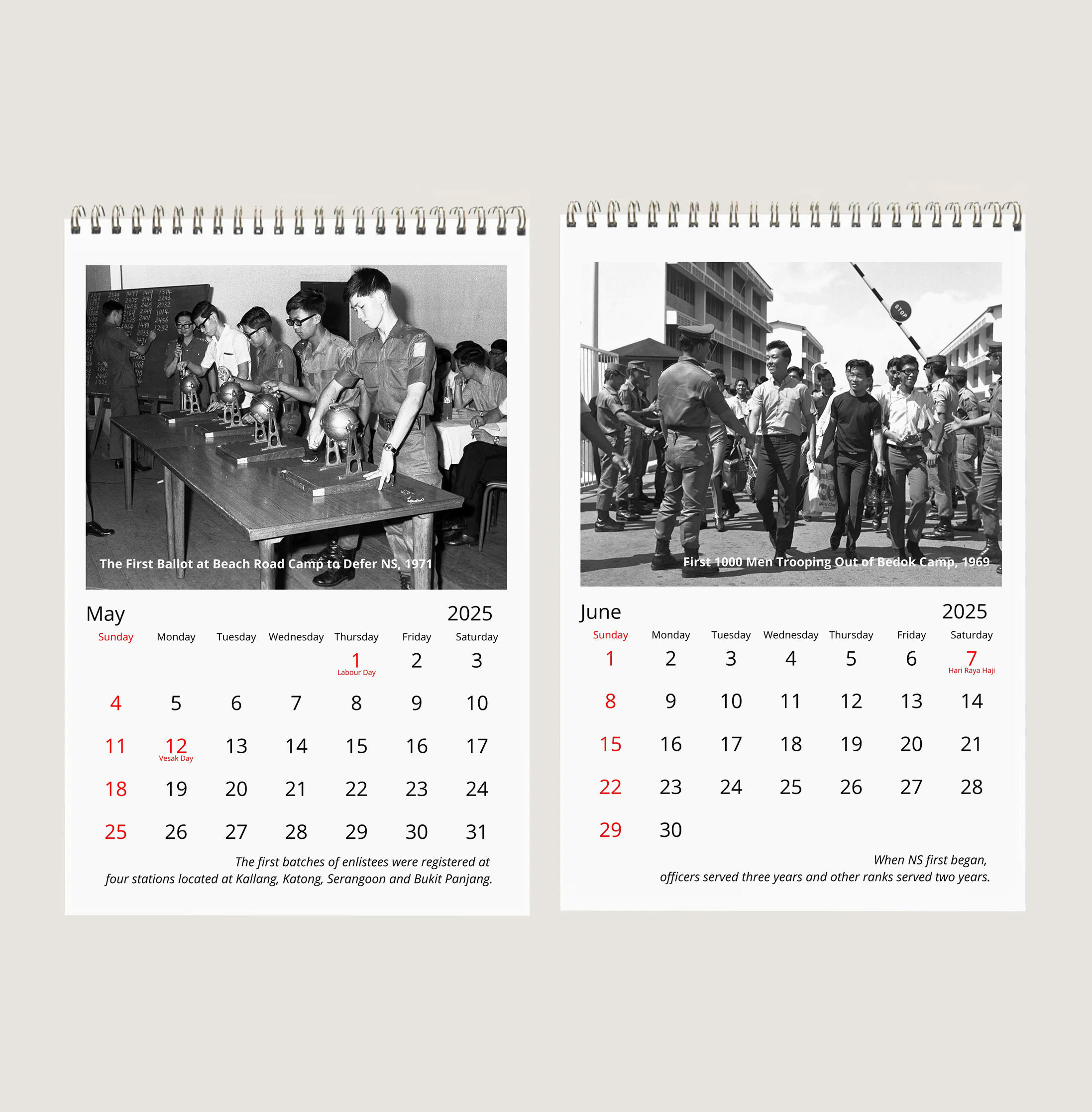 Army in Singapore Calendar