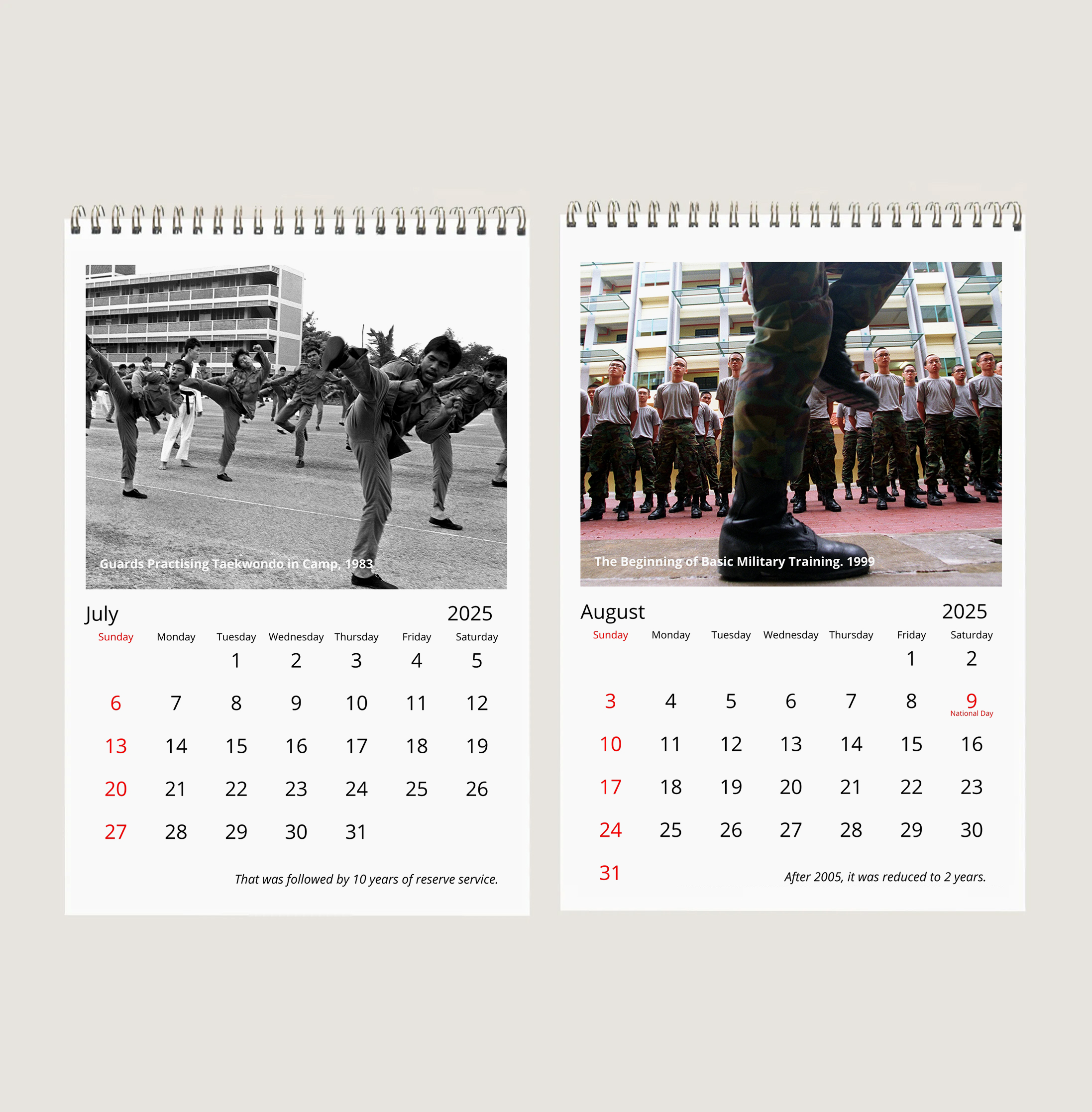 Army in Singapore Calendar