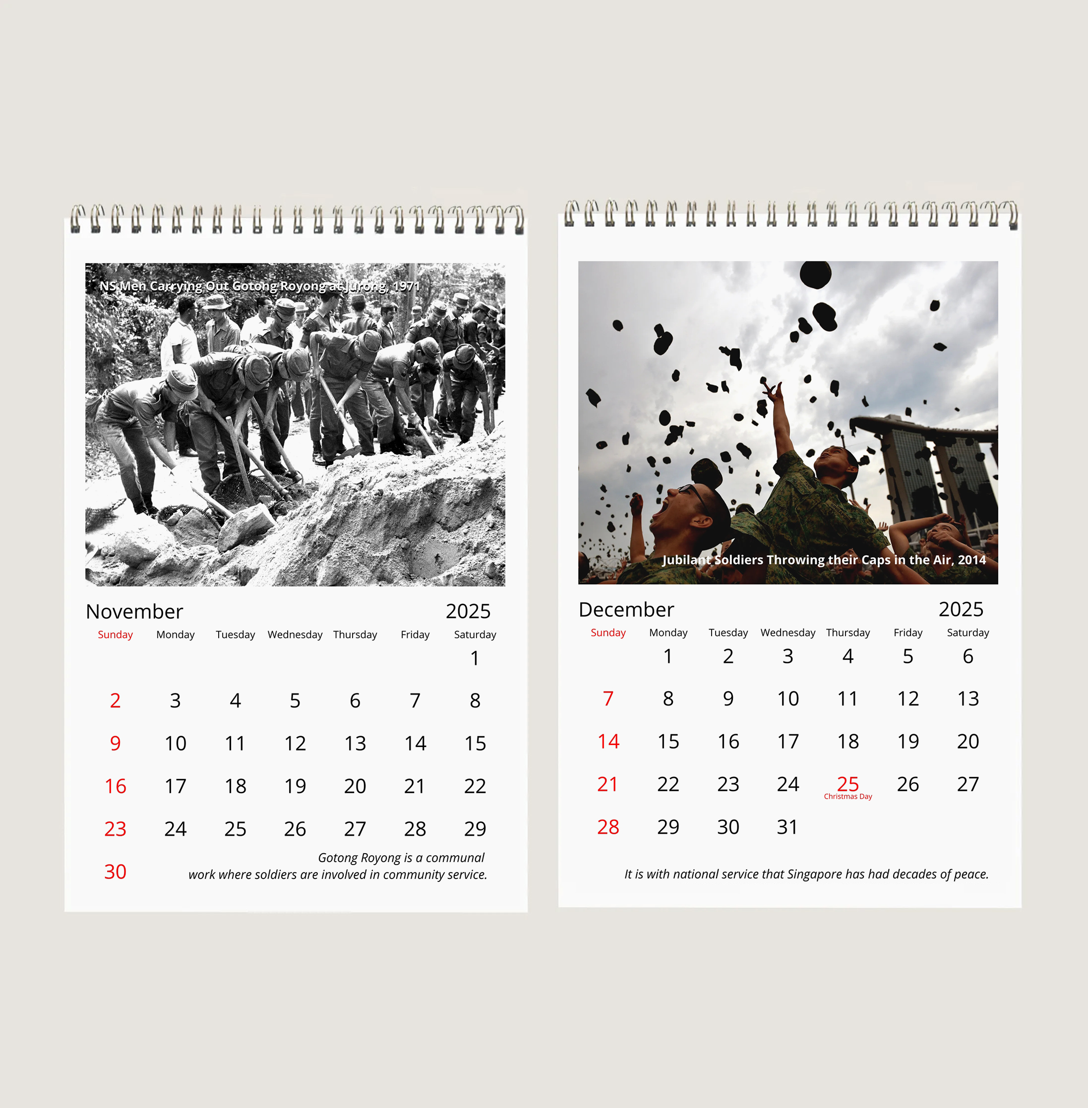 Army in Singapore Calendar